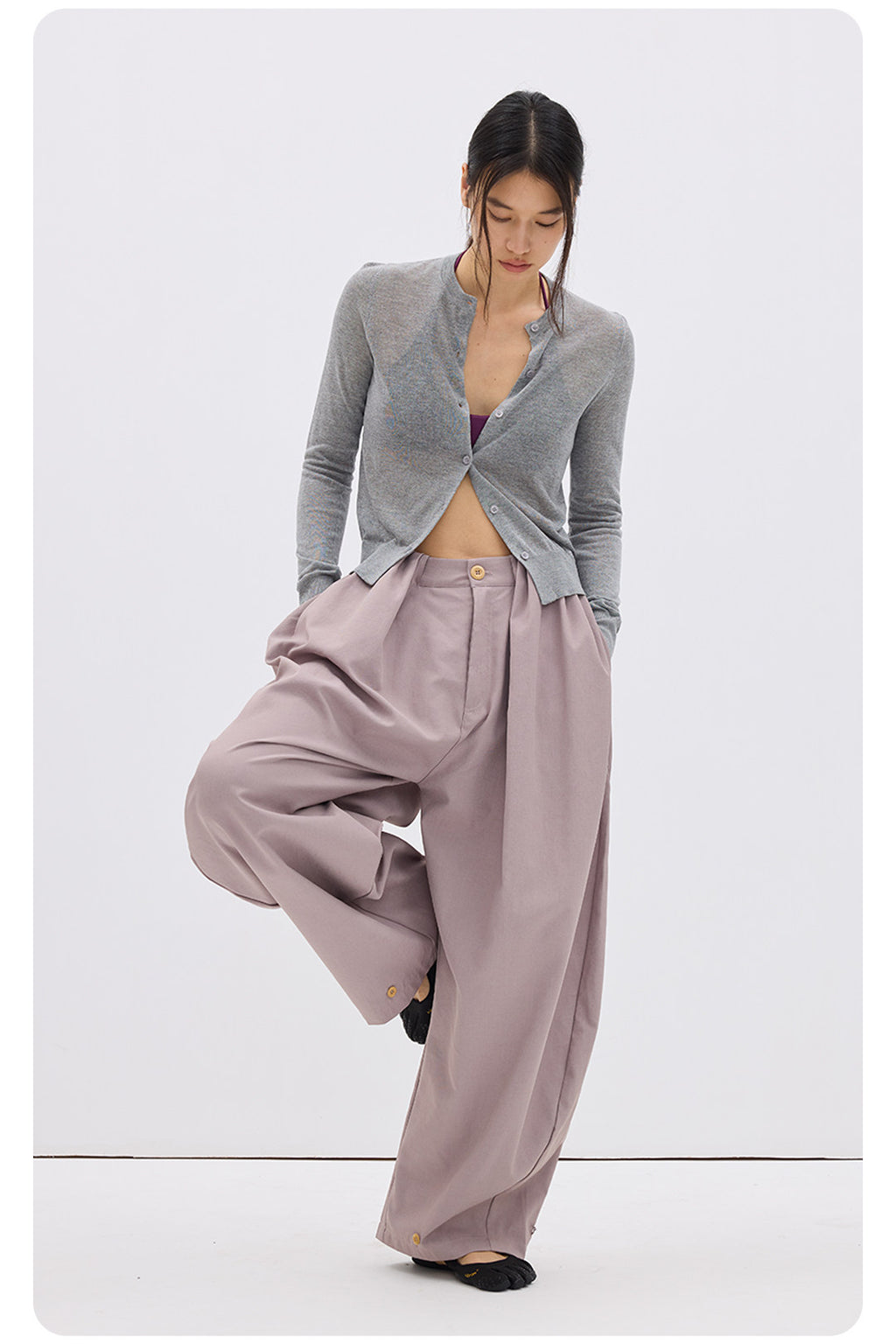 Pantaloni Ampi con Drappeggio Strutturat  LOM057