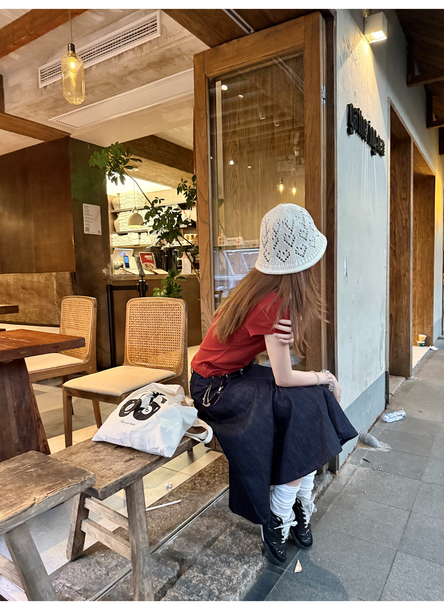 LelyMooch 通年使えるAラインデニムスカート   LEM202