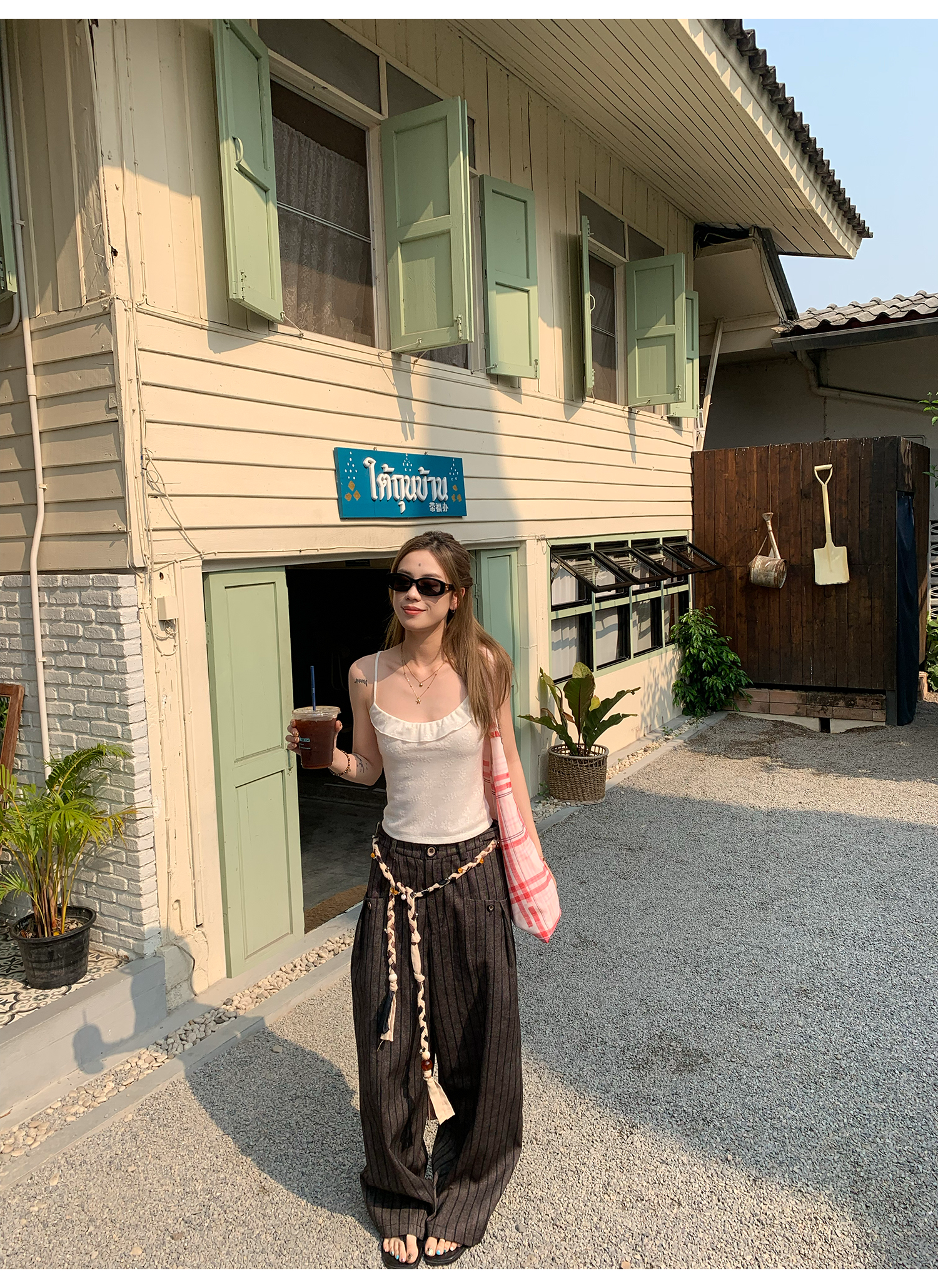 LelyMooch old money style｜ストライプスラックス  LEM140