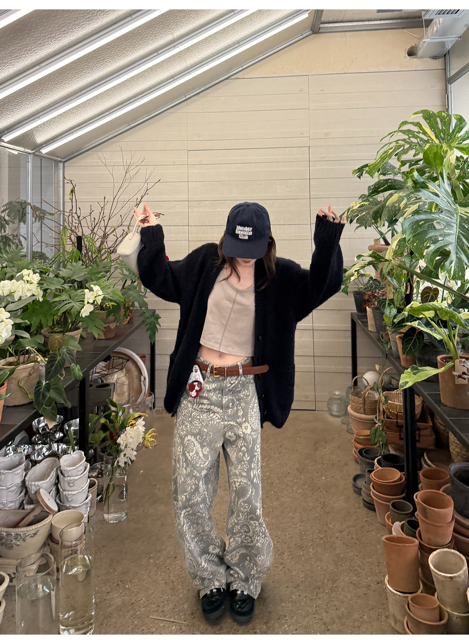 LelyMooch ペイズリー柄 ワイドパンツ  LEM221