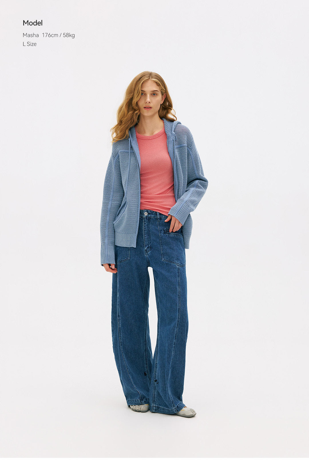 Hem-Adjust Wide Straight Denim LOM102