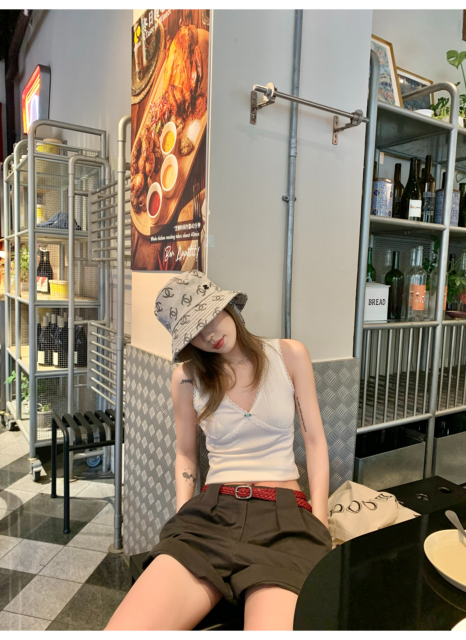 LelyMooch 楽ちん×細見え！2WAYロールアップショーパン  LEM161