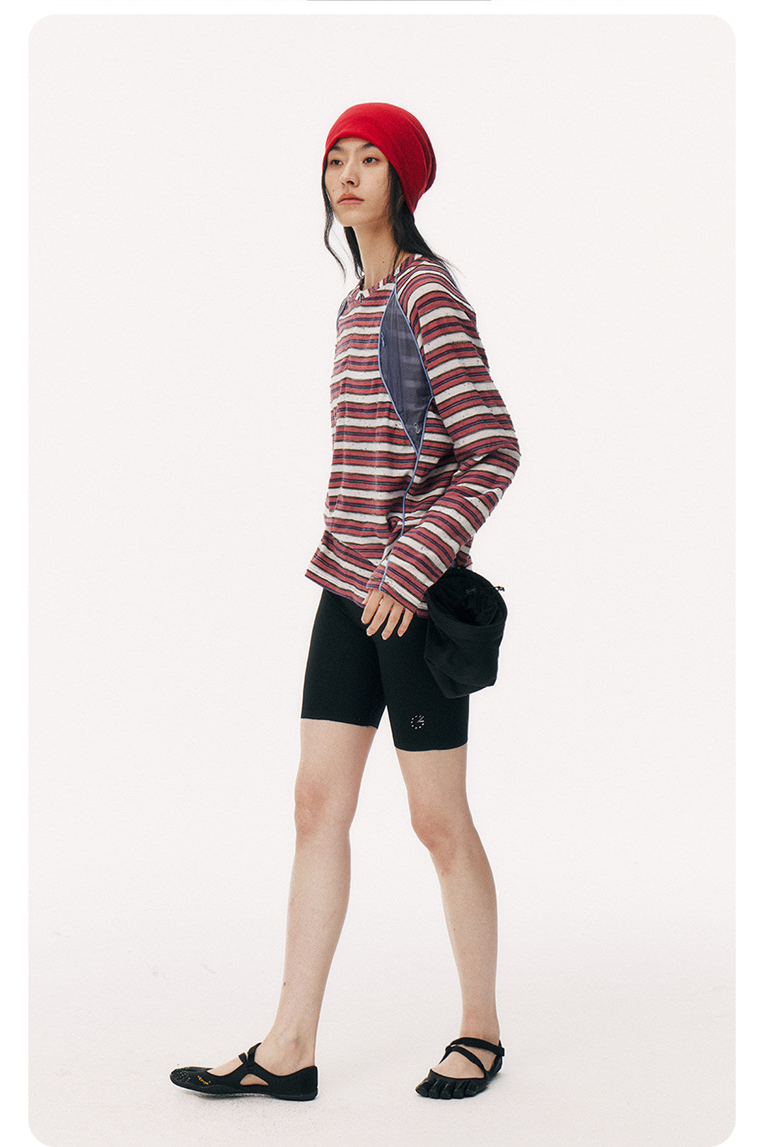 Striped Half-Zip Long Sleeve LOM104