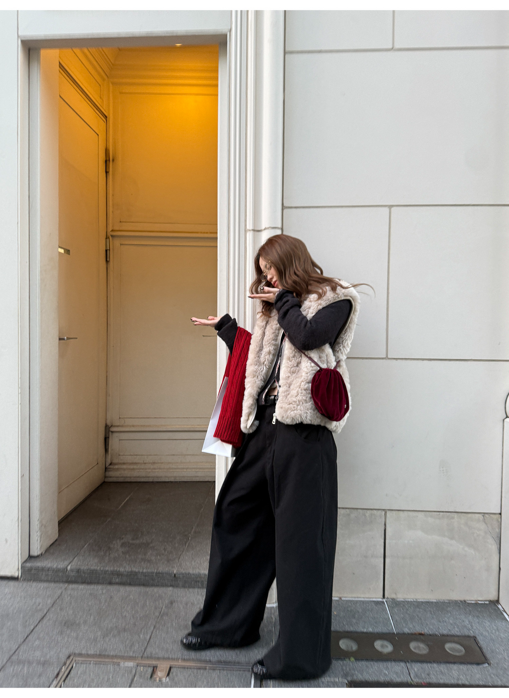 LelyMooch チェック柄パイピング ニット  LEM293