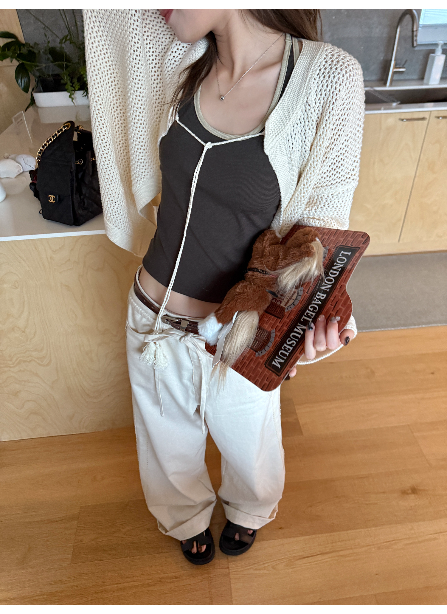 LelyMooch ゆるニットフリンジカーディガン  LEM249