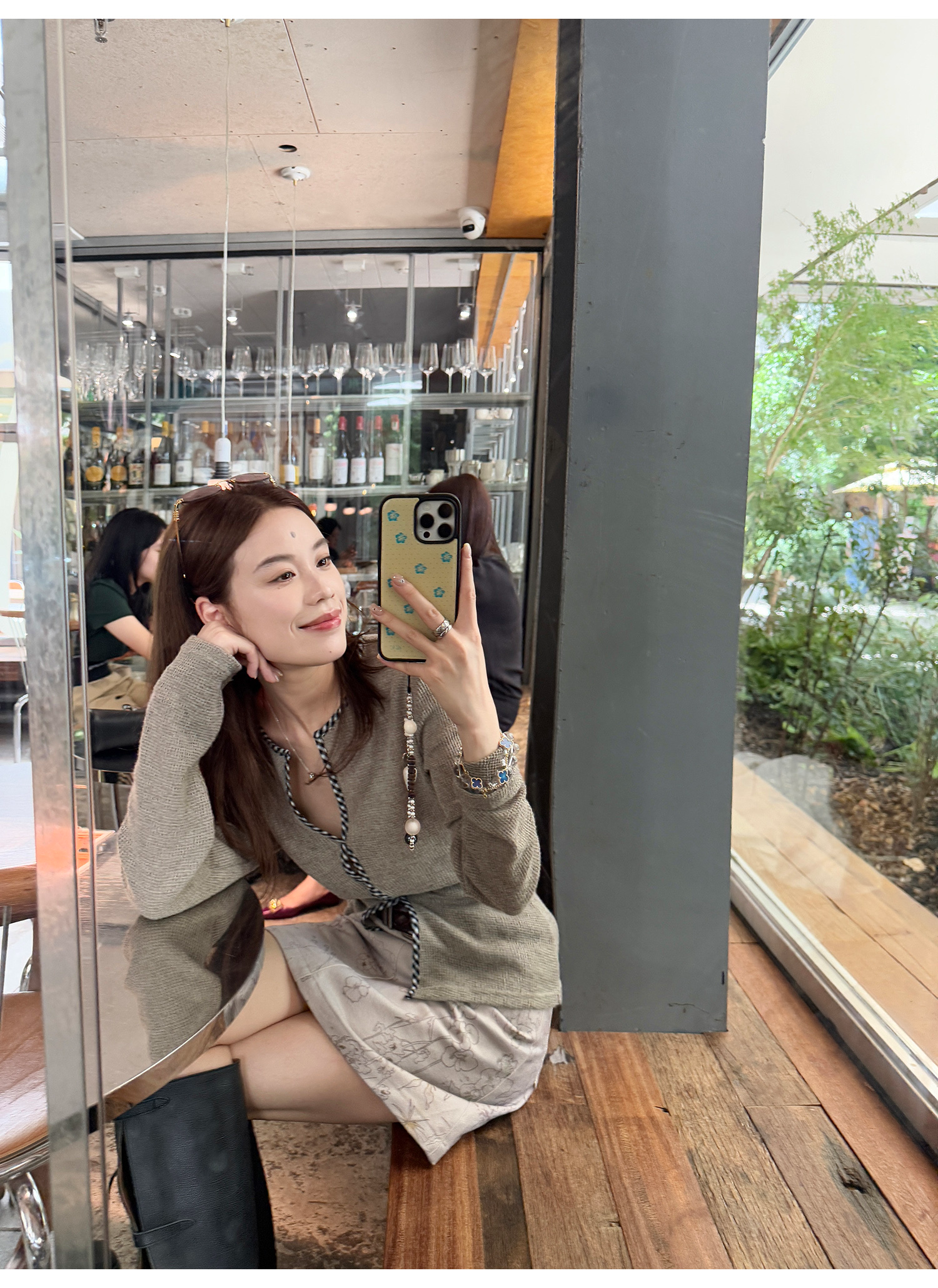 LelyMooch チェック柄ウエスト細見えニットトップス  LEM216