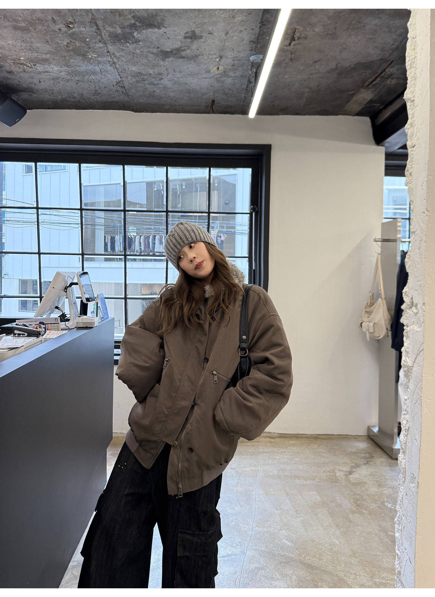 LelyMooch エコファーライナー付きモッズコート　LEM259