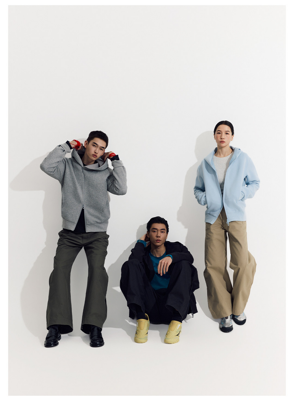 斜めジップ ダンボール素材 パーカー  LOM048