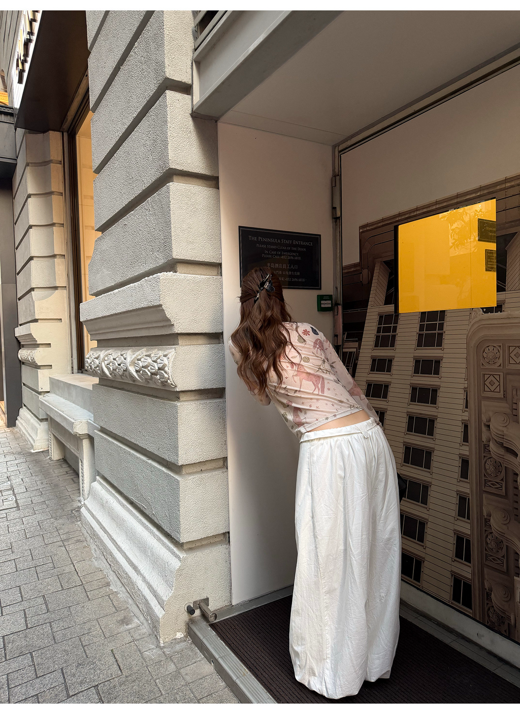 LelyMooch アート総柄シアーメッシュトップス  LEM314