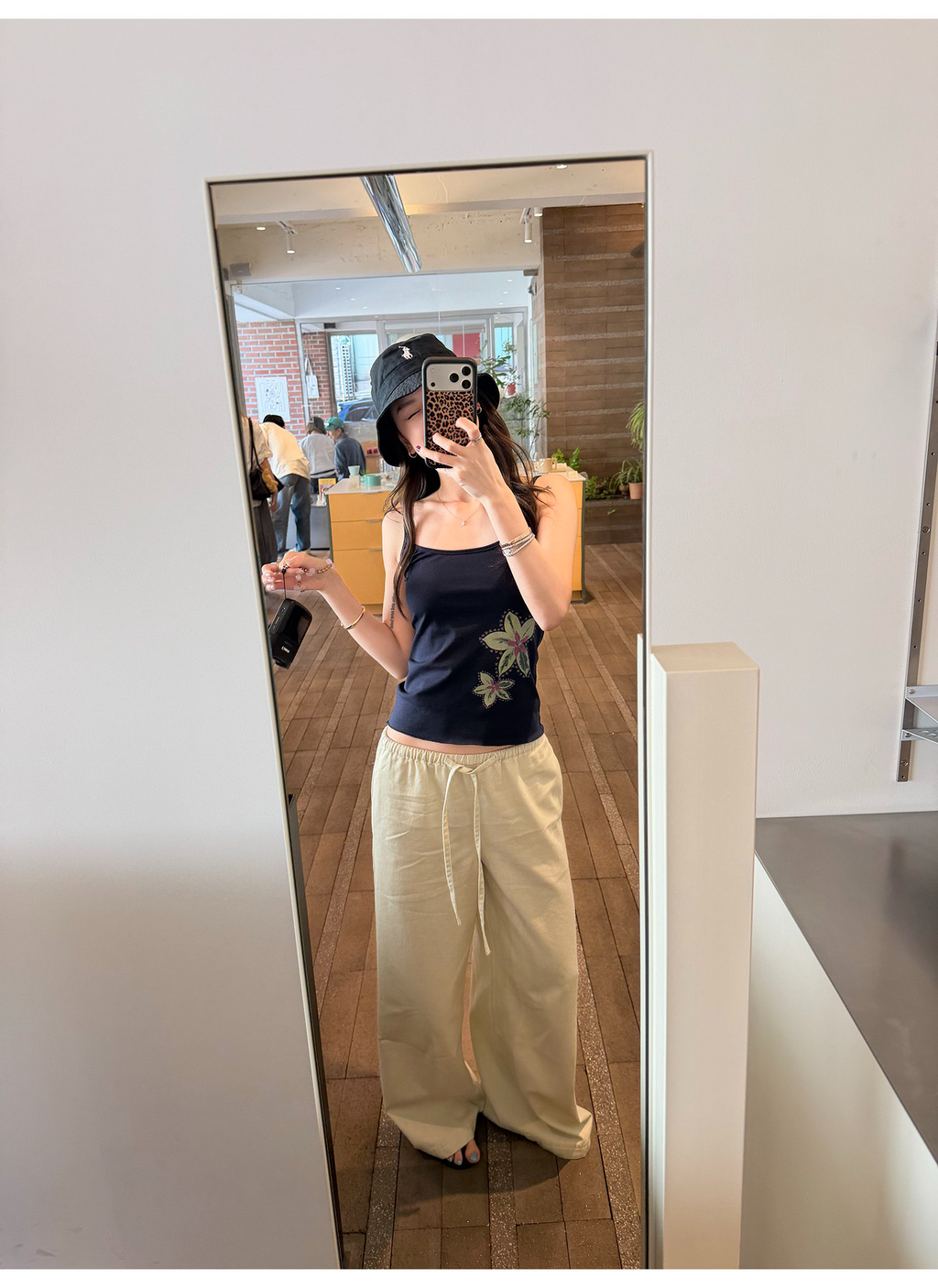LelyMooch さらっと穿ける リネン混ワイドパンツ  LEM369
