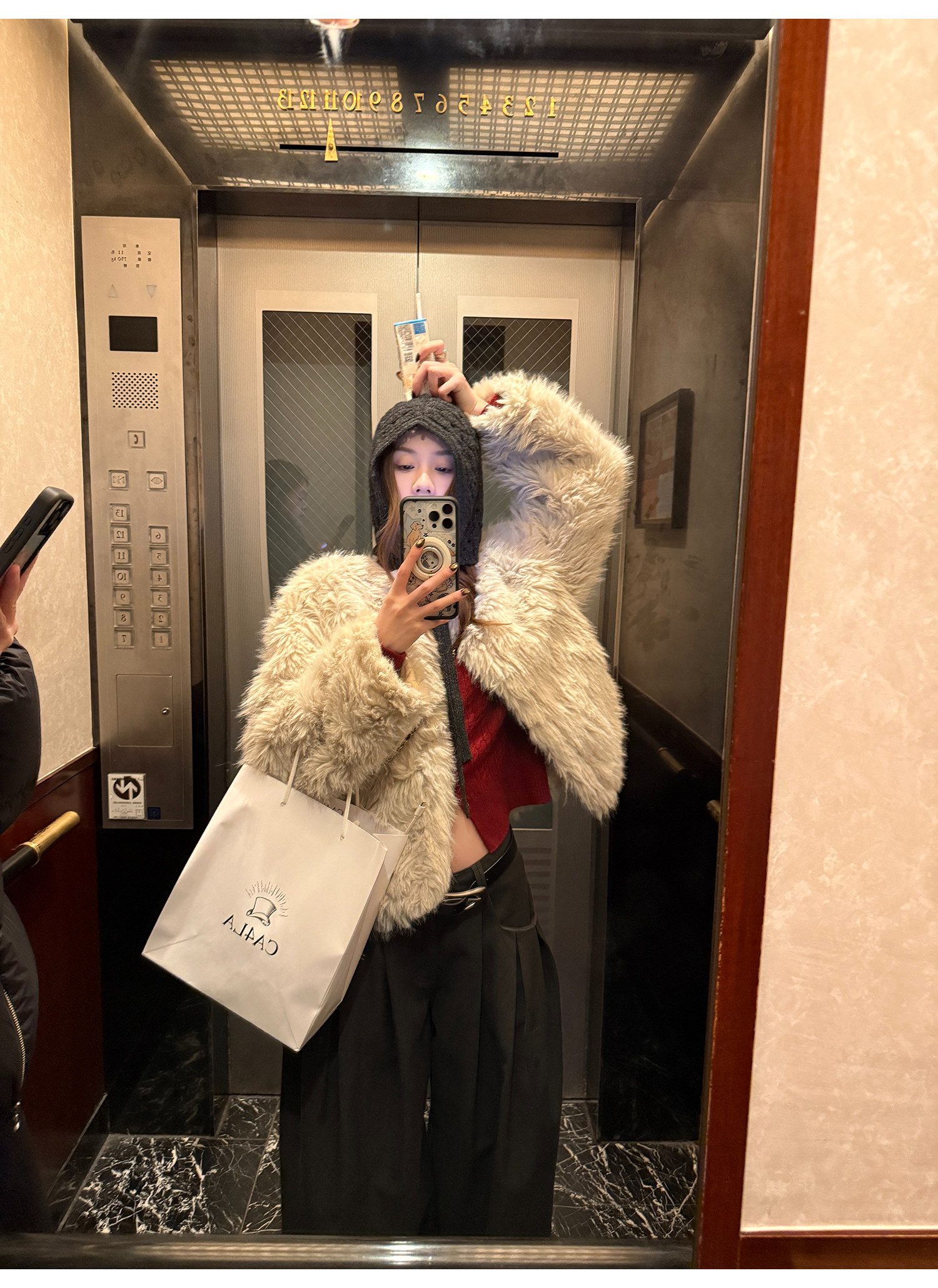 LelyMooch ロングパイル ノーカラー エコファー  LEM284