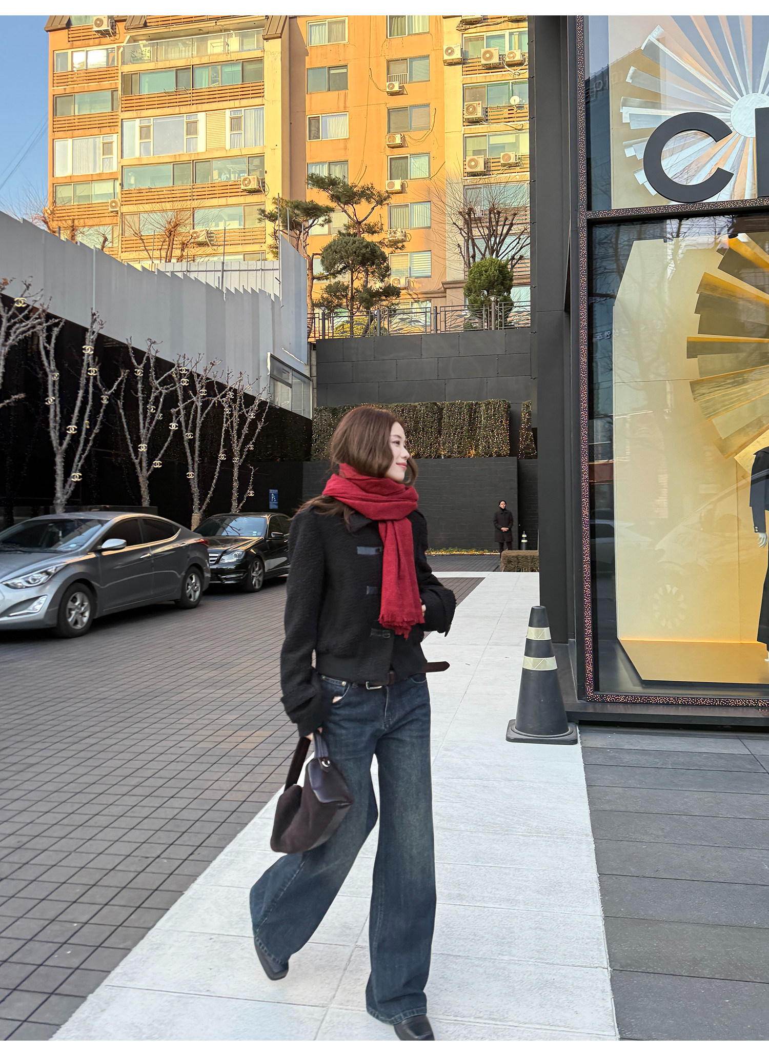 LelyMooch 色落ち加工 ストレートデニムパンツ　LEM304