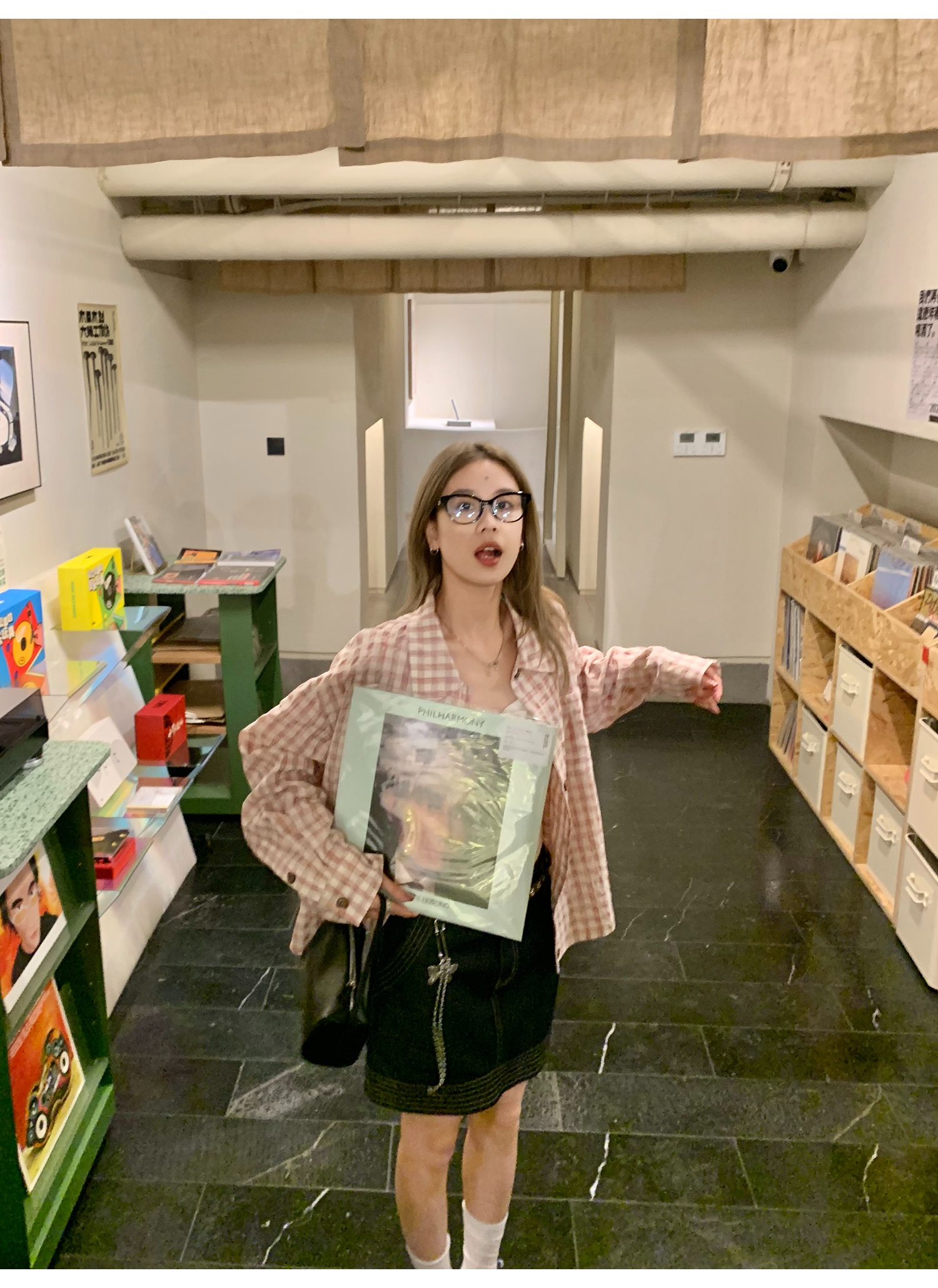 LelyMooch ピンクチェック リネン風　シャツジャケット  LEM119