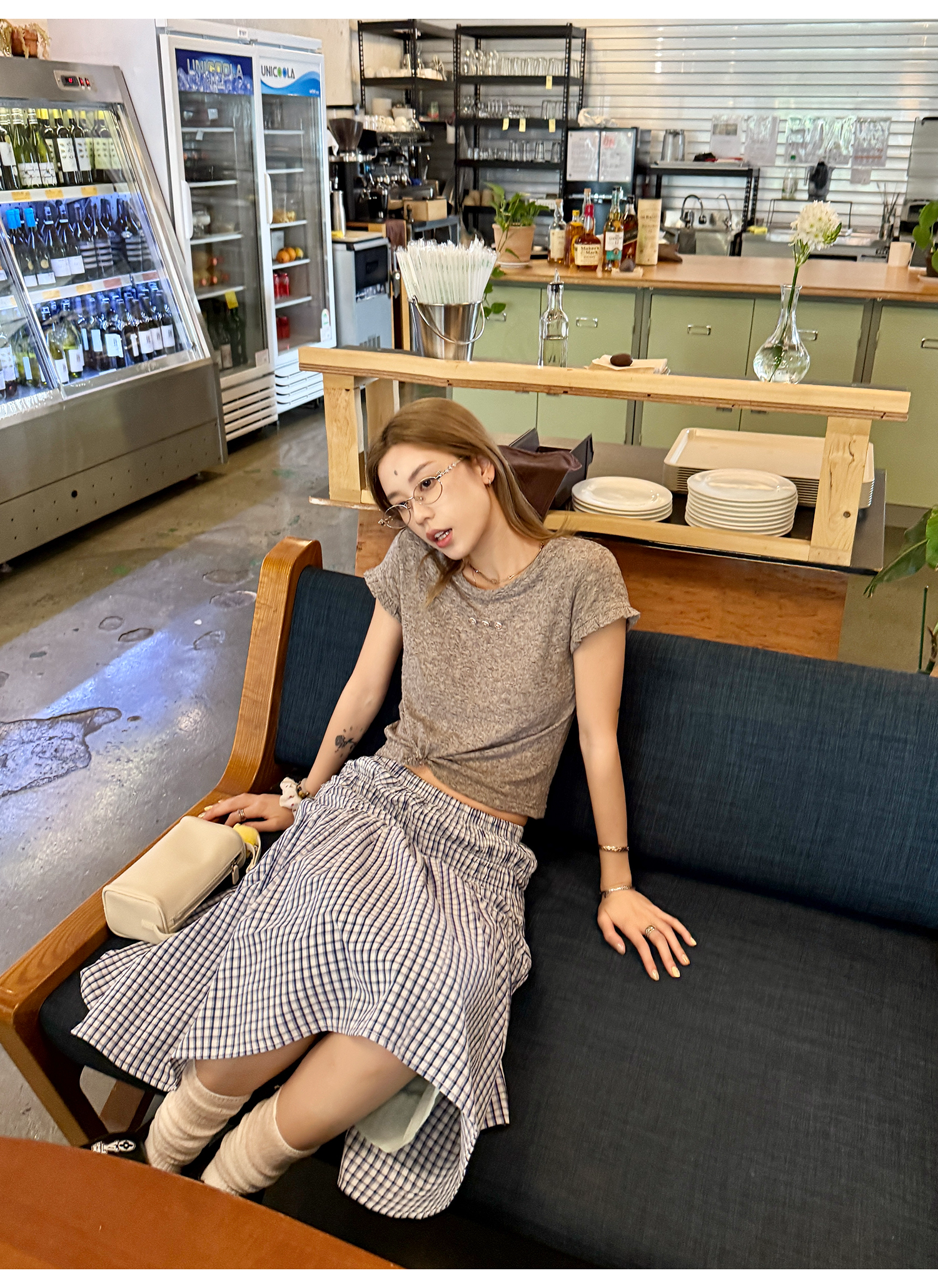 LelyMooch 2WAYギンガム スカート／チューブトップ  LEM176