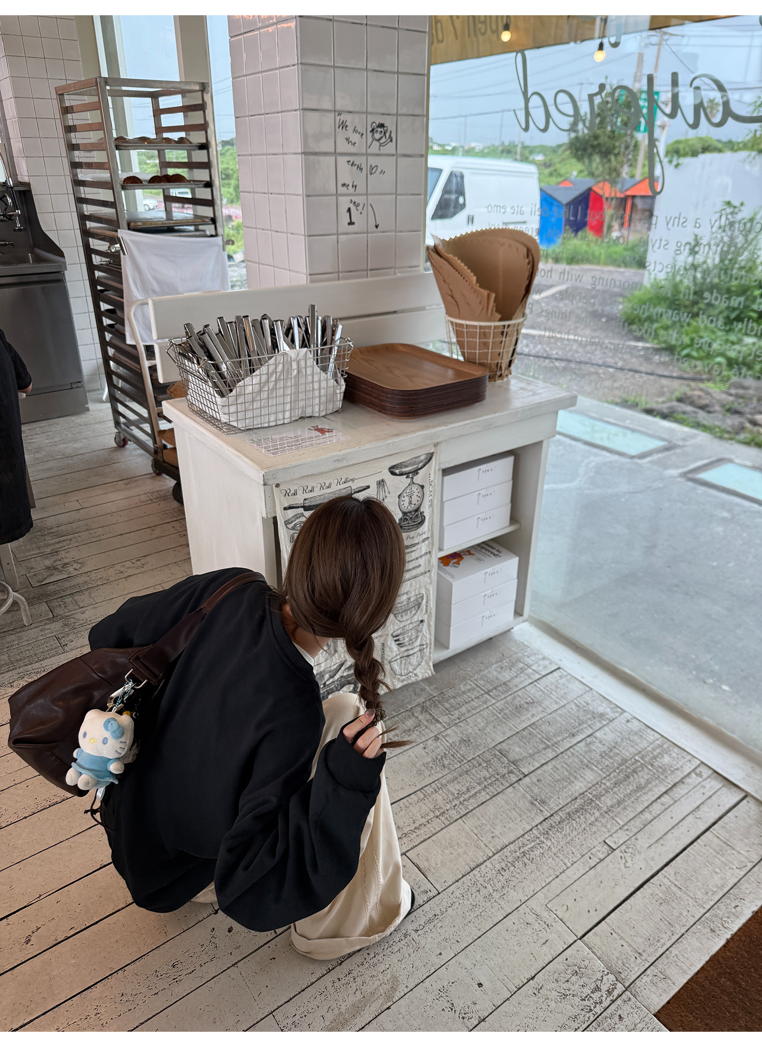 LelyMooch くまプリント古着風スウェット  LEM231