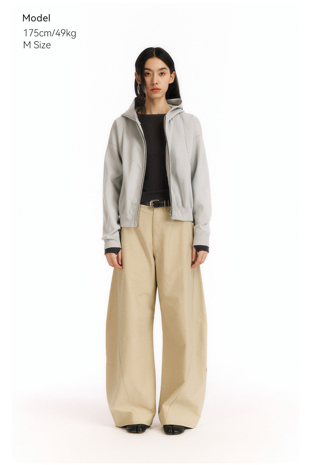 LOM030 Stesso modello Pantaloni ampi a curva 3D resistenti alle rughe e rinfrescanti al tatto LOM060