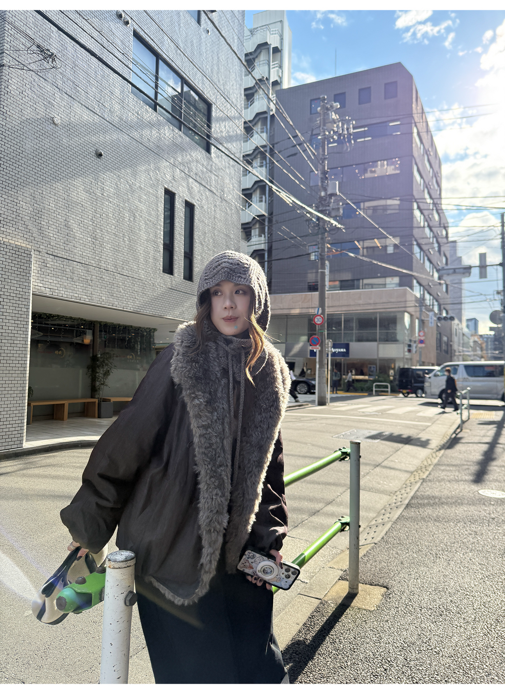 LelyMooch 光沢バイカラーブルゾン｜ボア切替×トグルボタン  LEM280