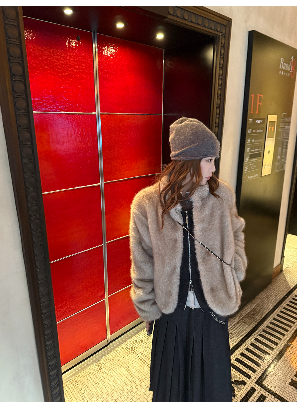 LelyMooch ふわふわエコファーコート｜オートミール  LEM268