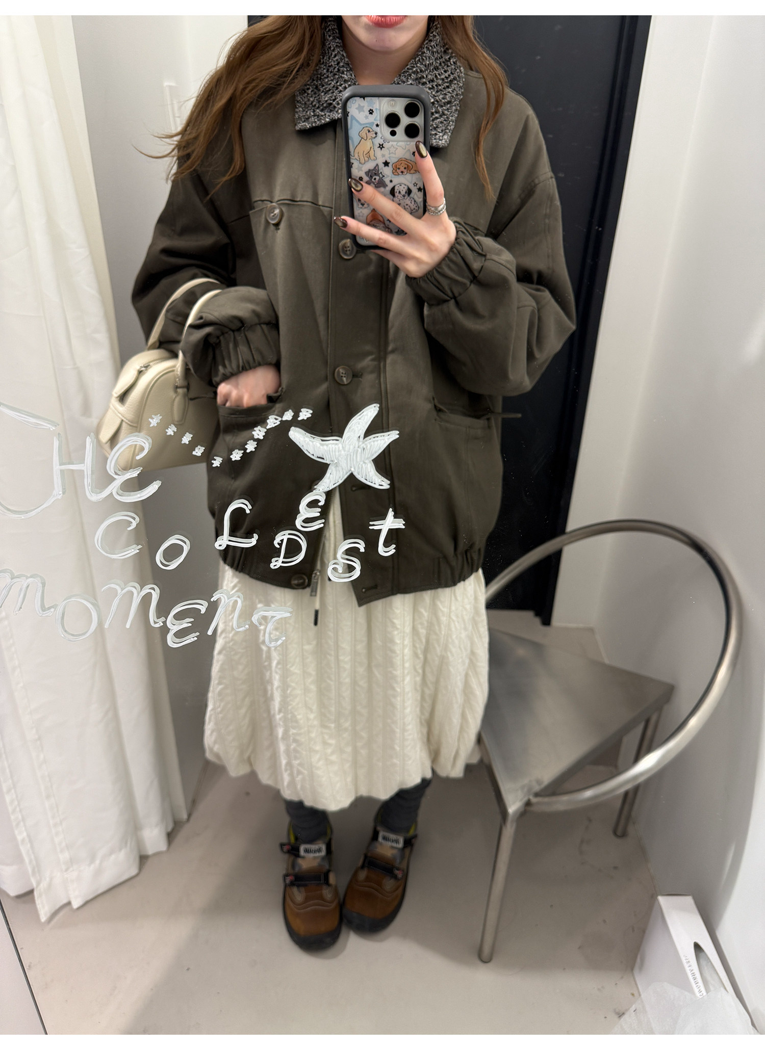 LelyMooch 2種類の襟を自由に切り替え・中綿ジャケット  LEM282