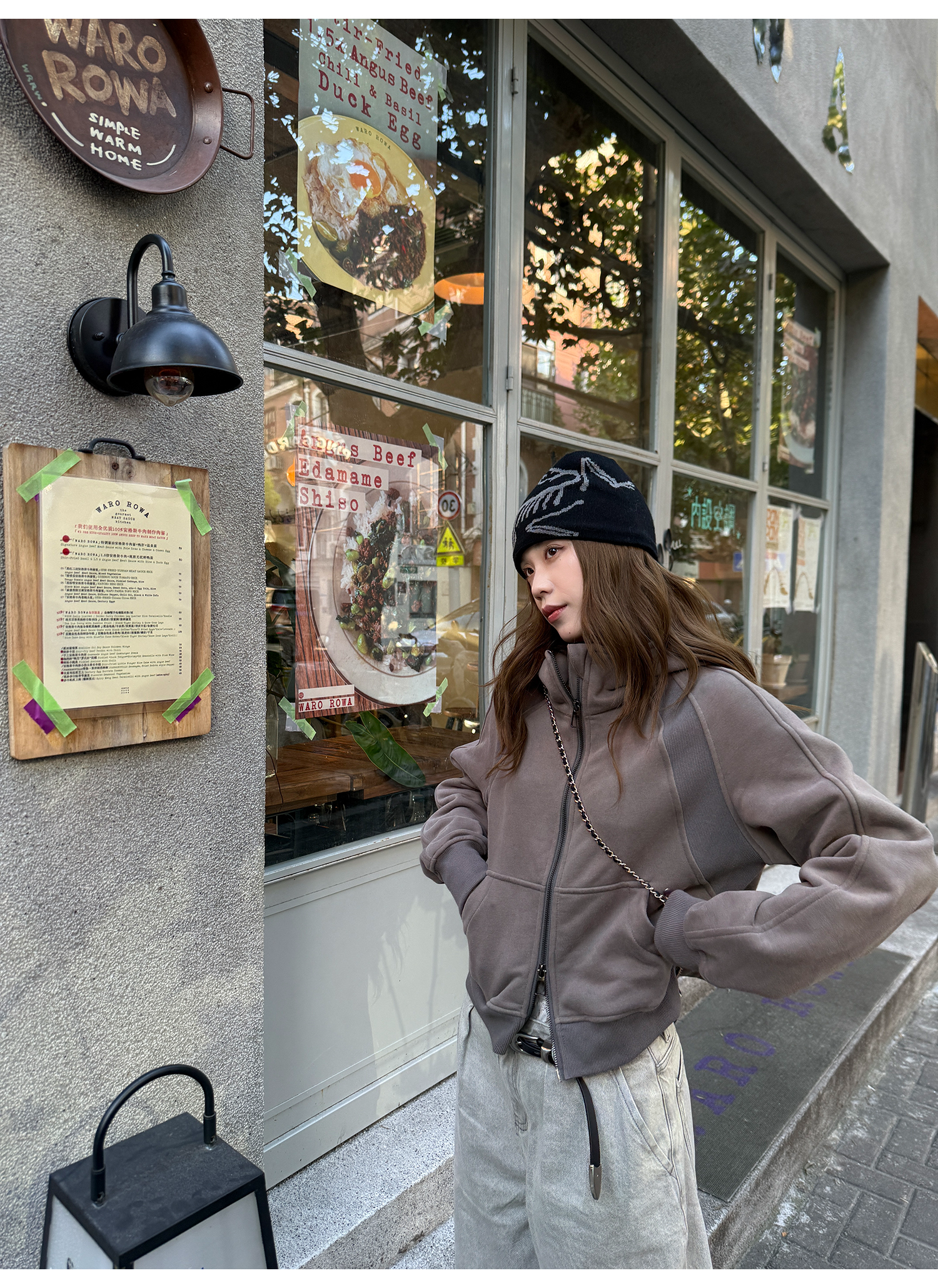 LelyMooch 裏起毛ジップアップフーディー　LEM275