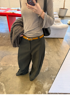 LelyMooch リネン混 ボートネック 長袖カットソー  LEM415