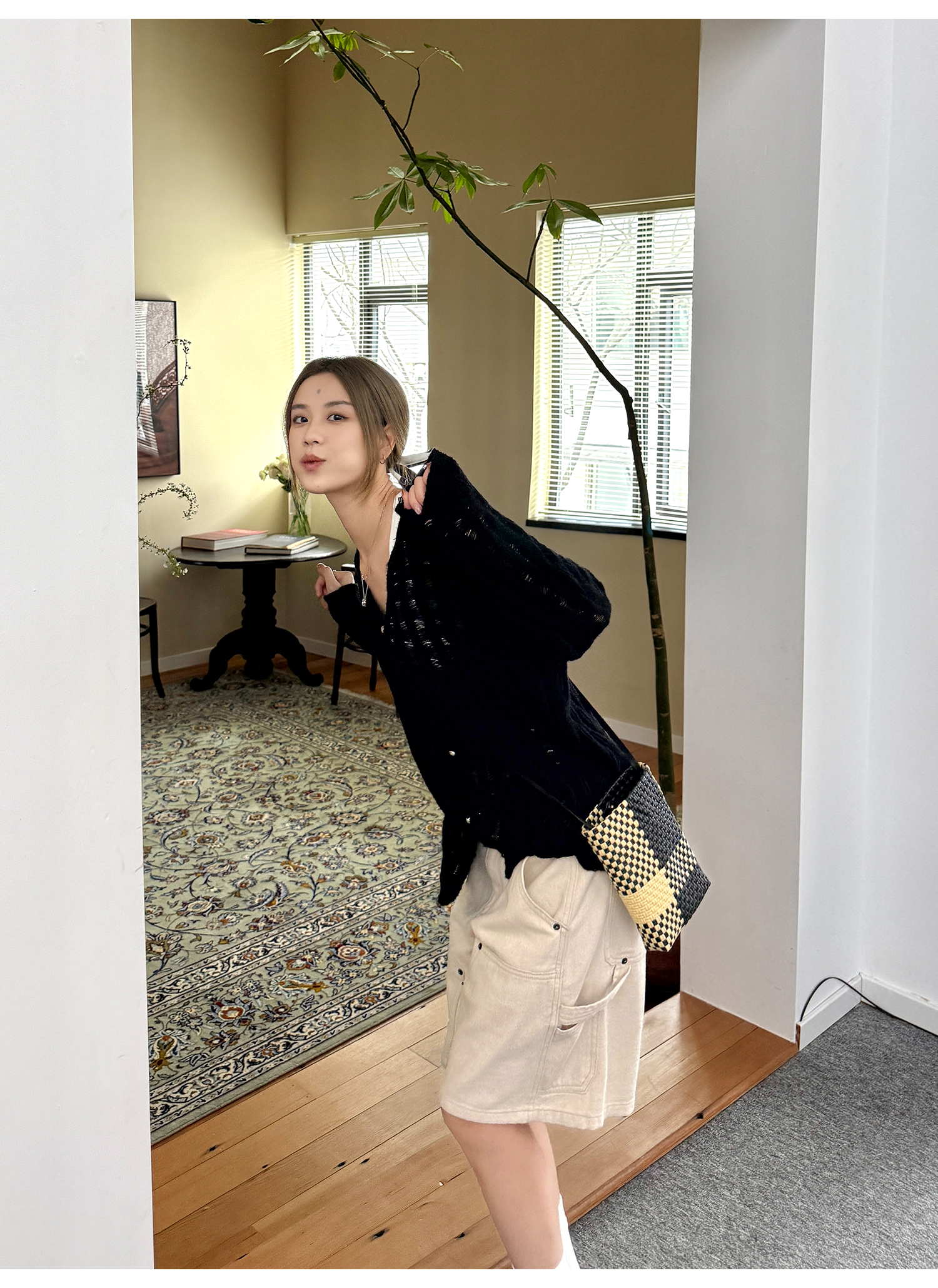 LelyMooch  夏万能デニム ハーフパンツ　マルチポケット  LEM118