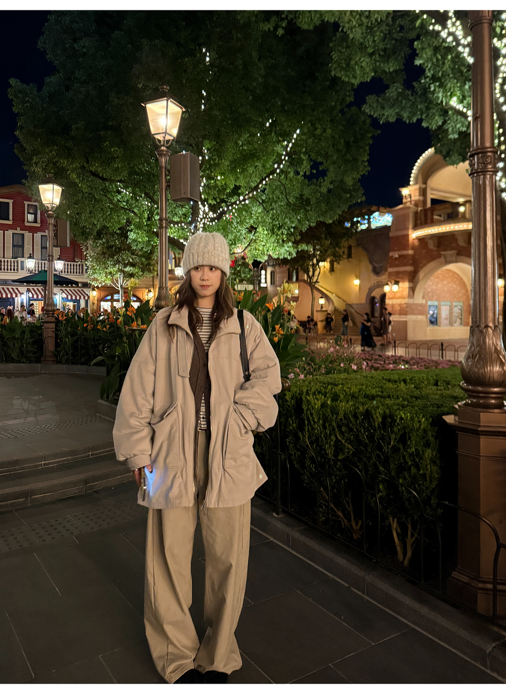 LelyMooch ウォッシュ加工×スタッズワイドパンツ　LEM243