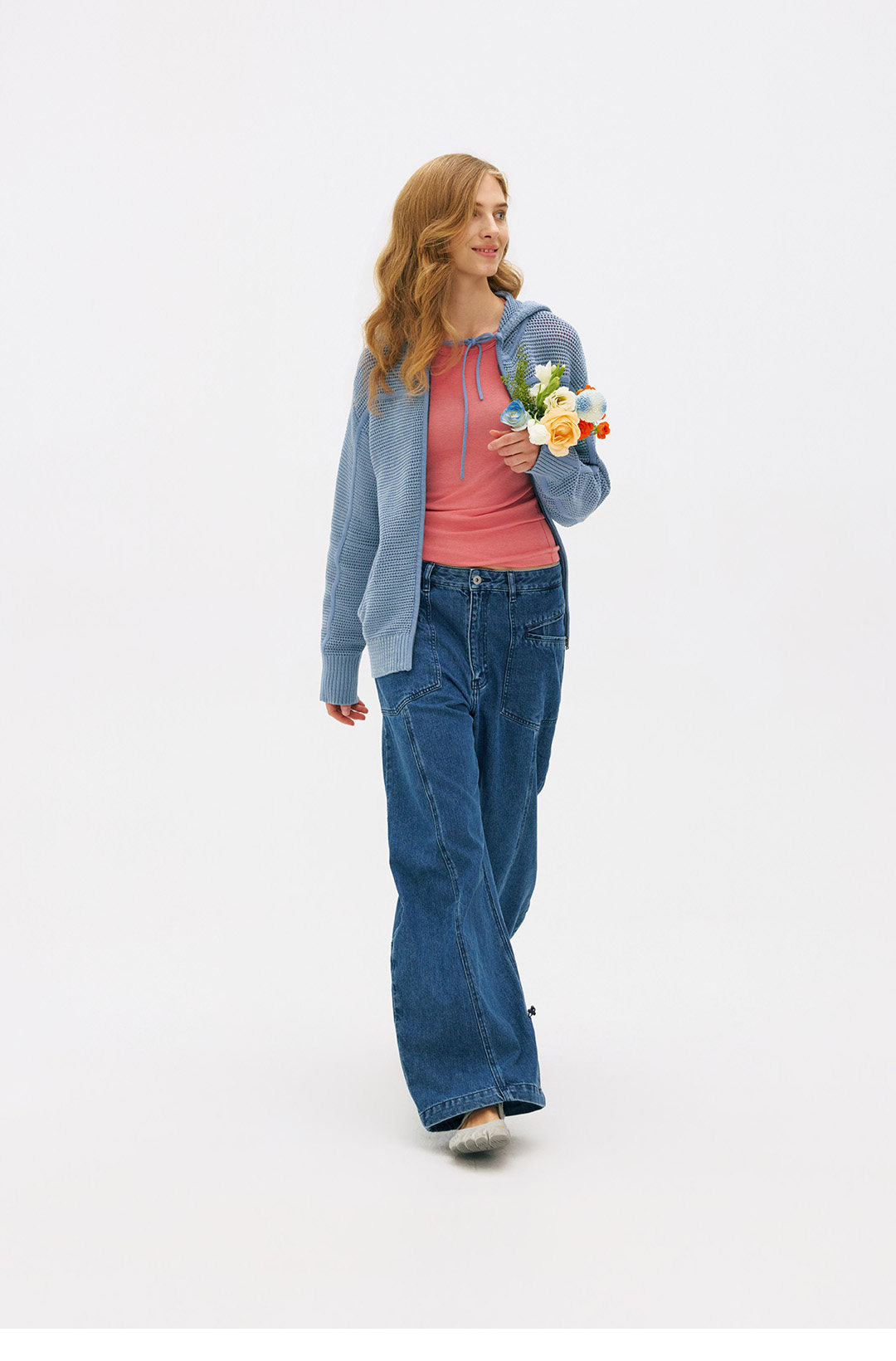 Hem-Adjust Wide Straight Denim LOM102