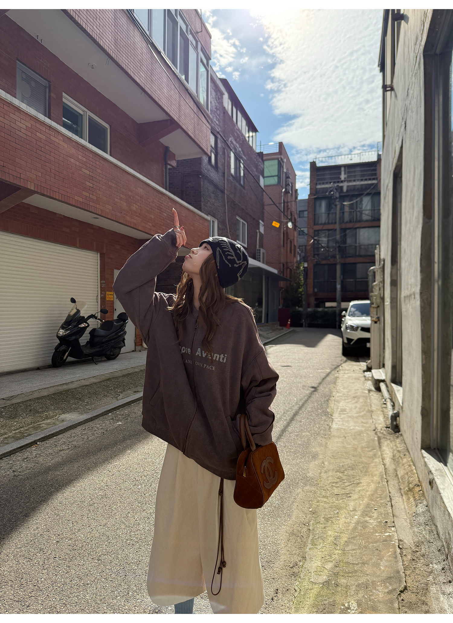 LelyMooch ジップスウェット アメリカンヴィンテージ風  LEM264