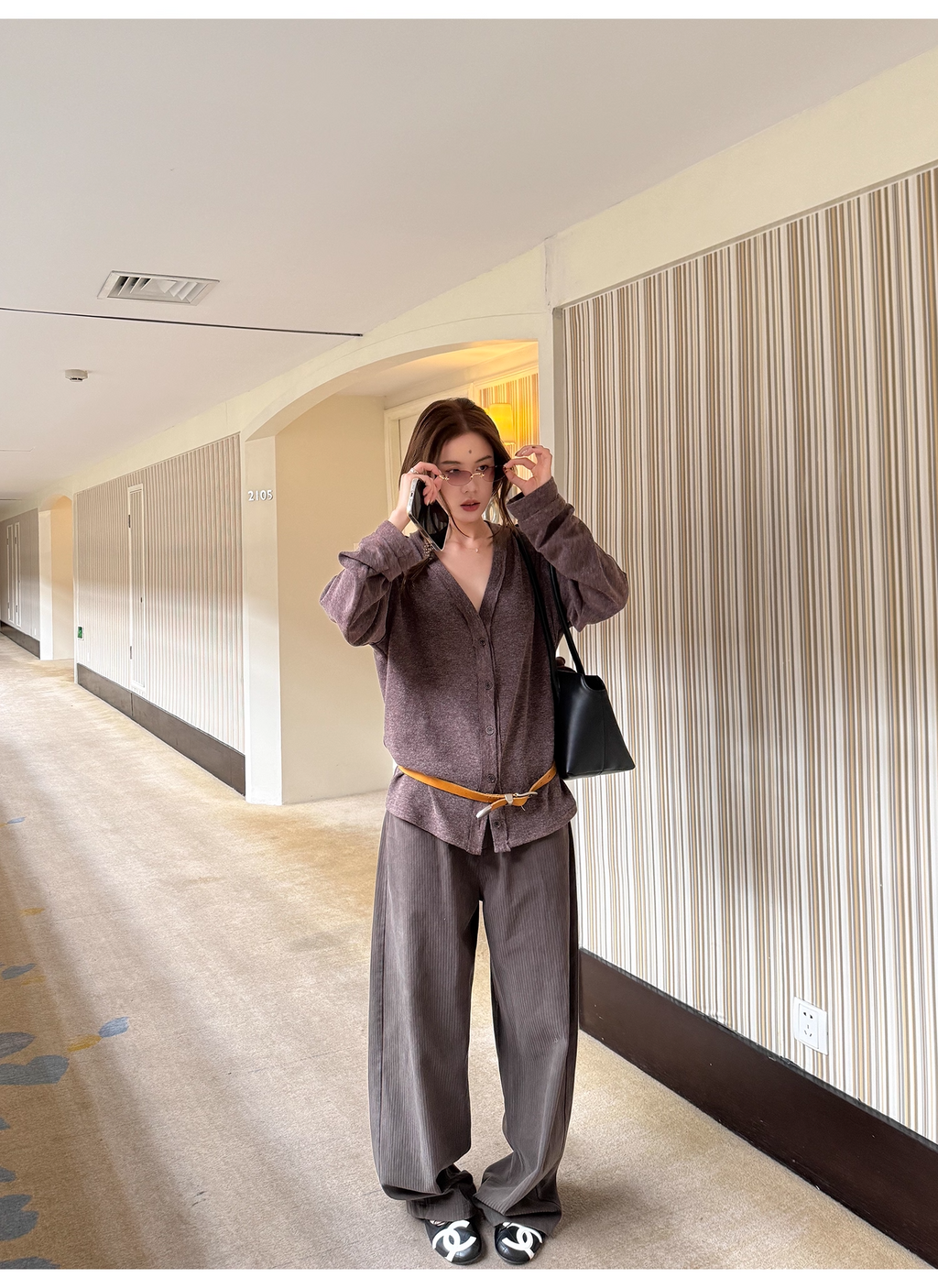 LelyMooch ダークグレーストライプパンツ  LEM244