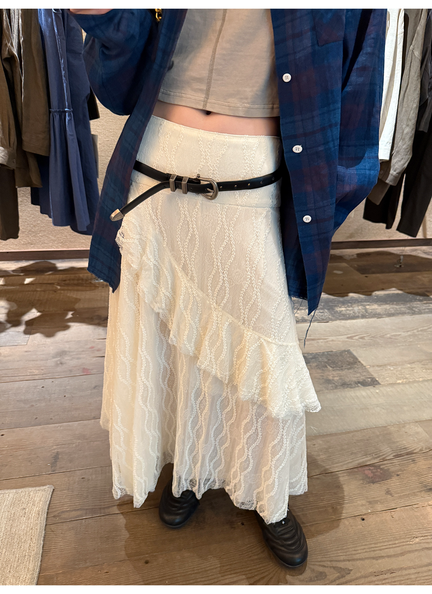 LelyMooch 3段レーススカート フェミニン  LEM220