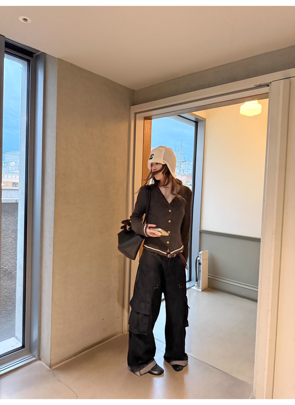 LelyMooch セルビッジ黒デニムパンツ　LEM257