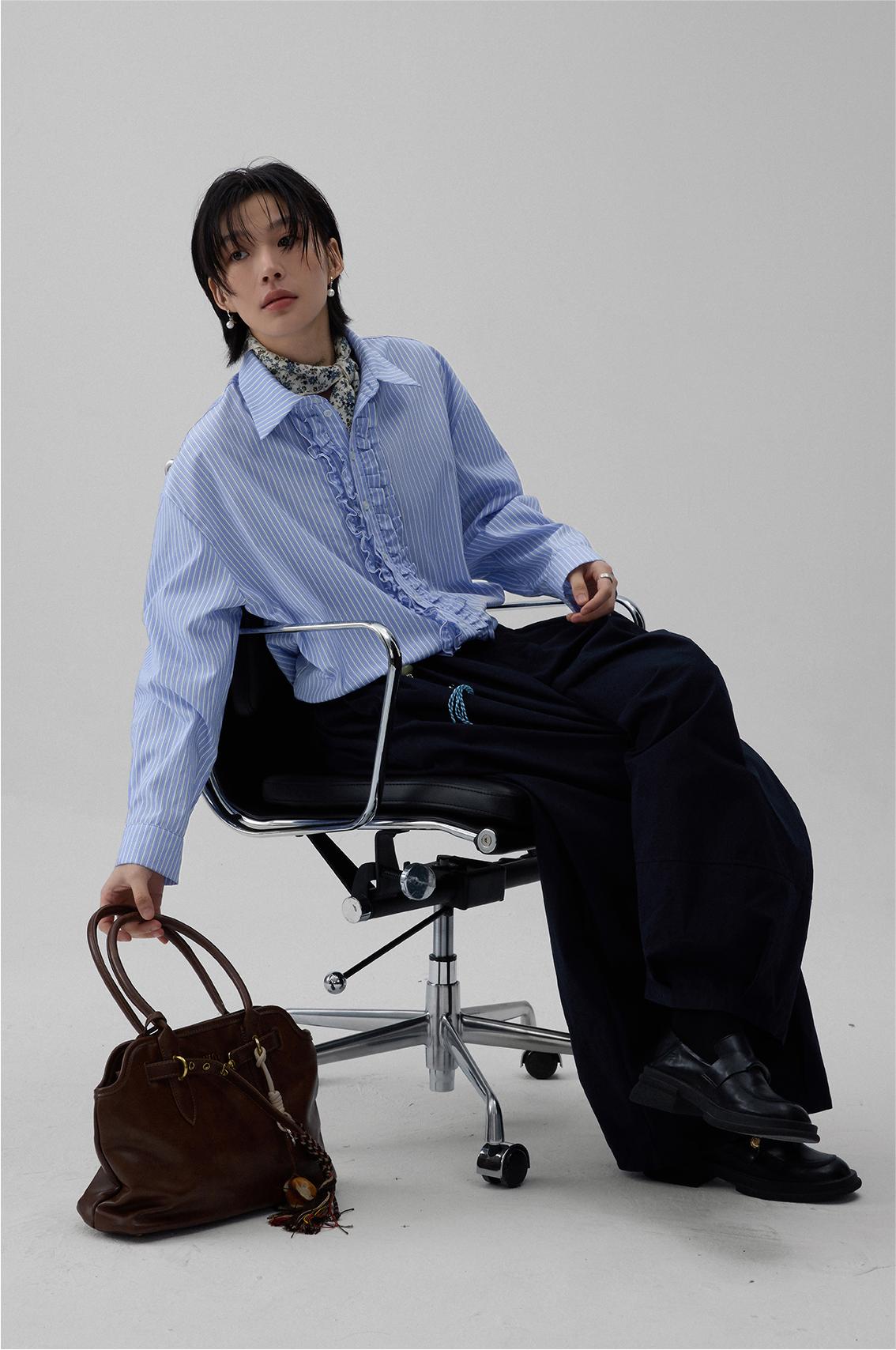 LoomL  ブルーストライプシャツ  LOM011