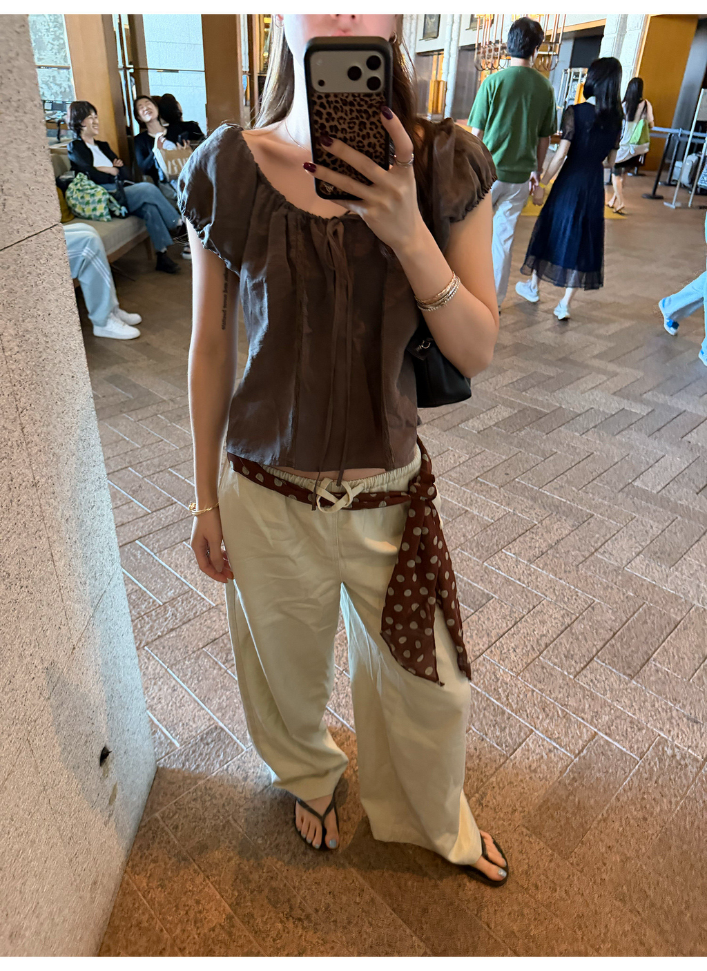 LelyMooch さらっと穿ける リネン混ワイドパンツ  LEM369