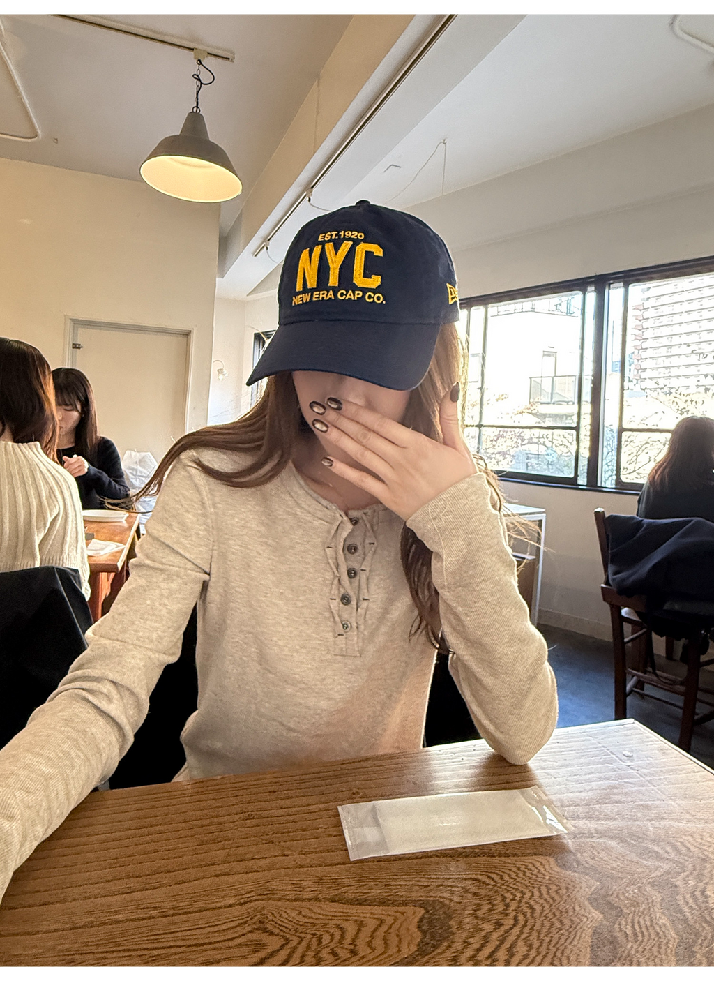 LelyMooch リブ調 ウール風 ヘンリーネックトップス  LEM290