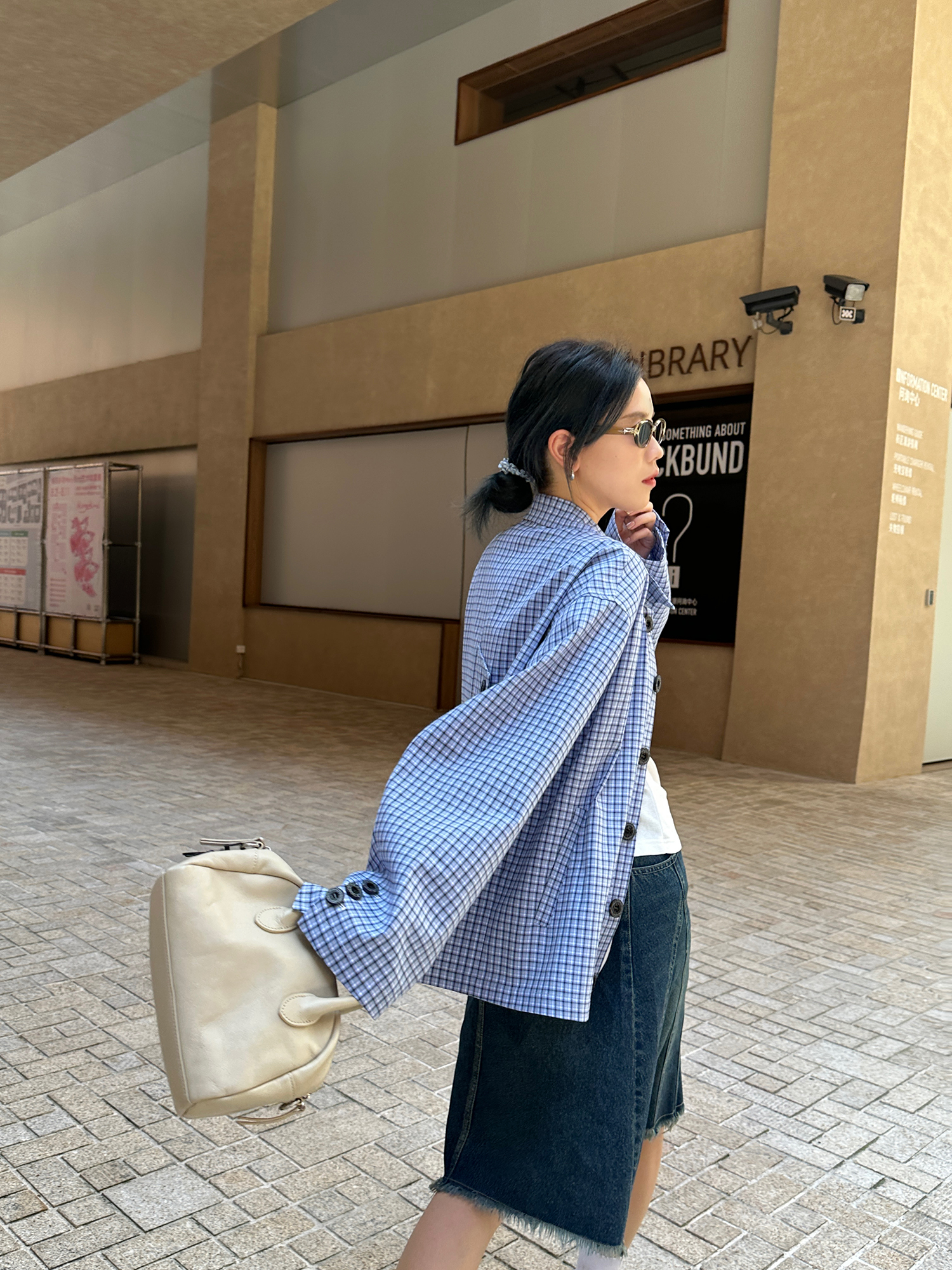 LelyMooch Blue Check Shirt Jacket LEM072