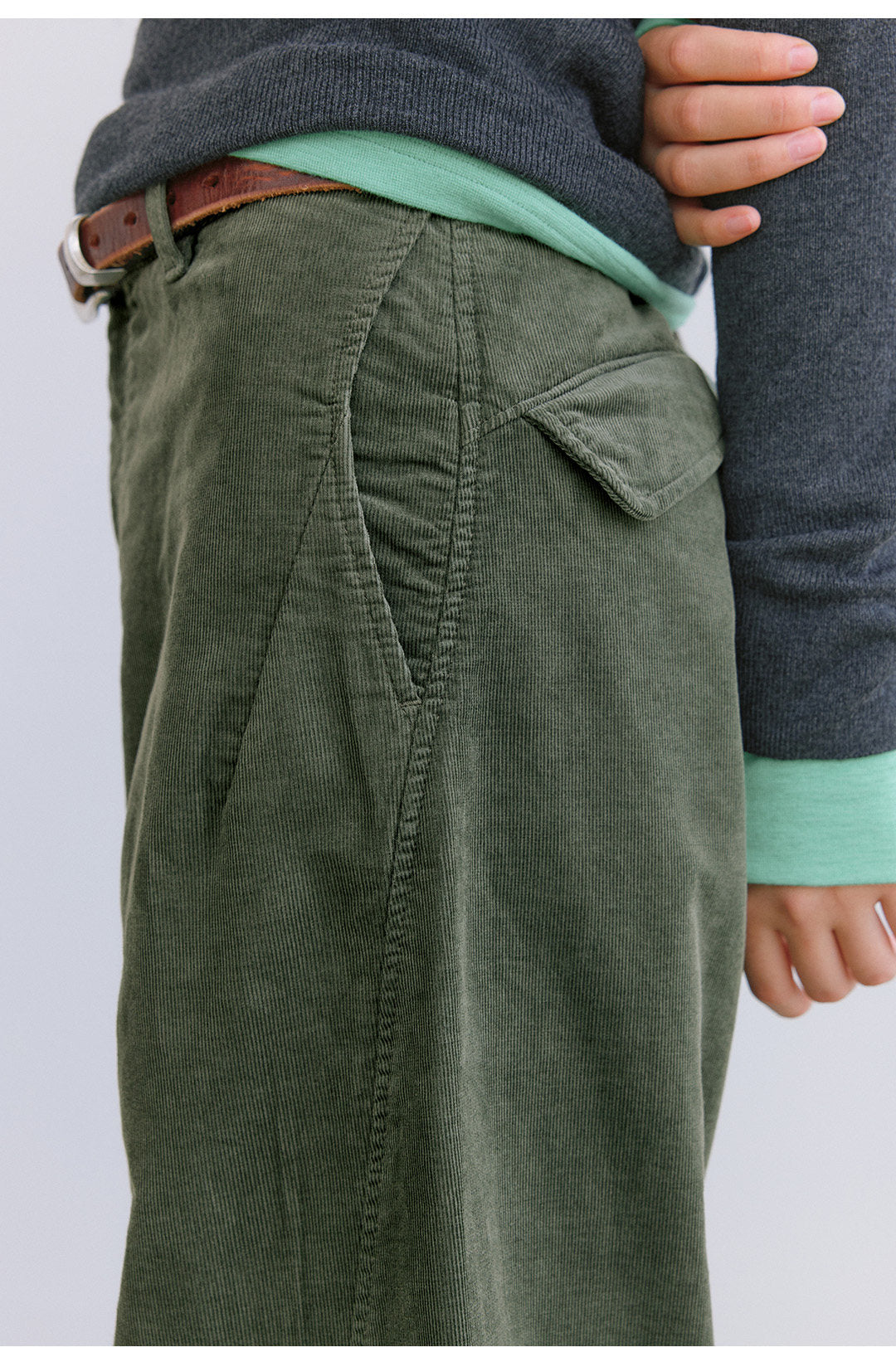 プレミアムコーデュロイ カーブパンツ  LOM109