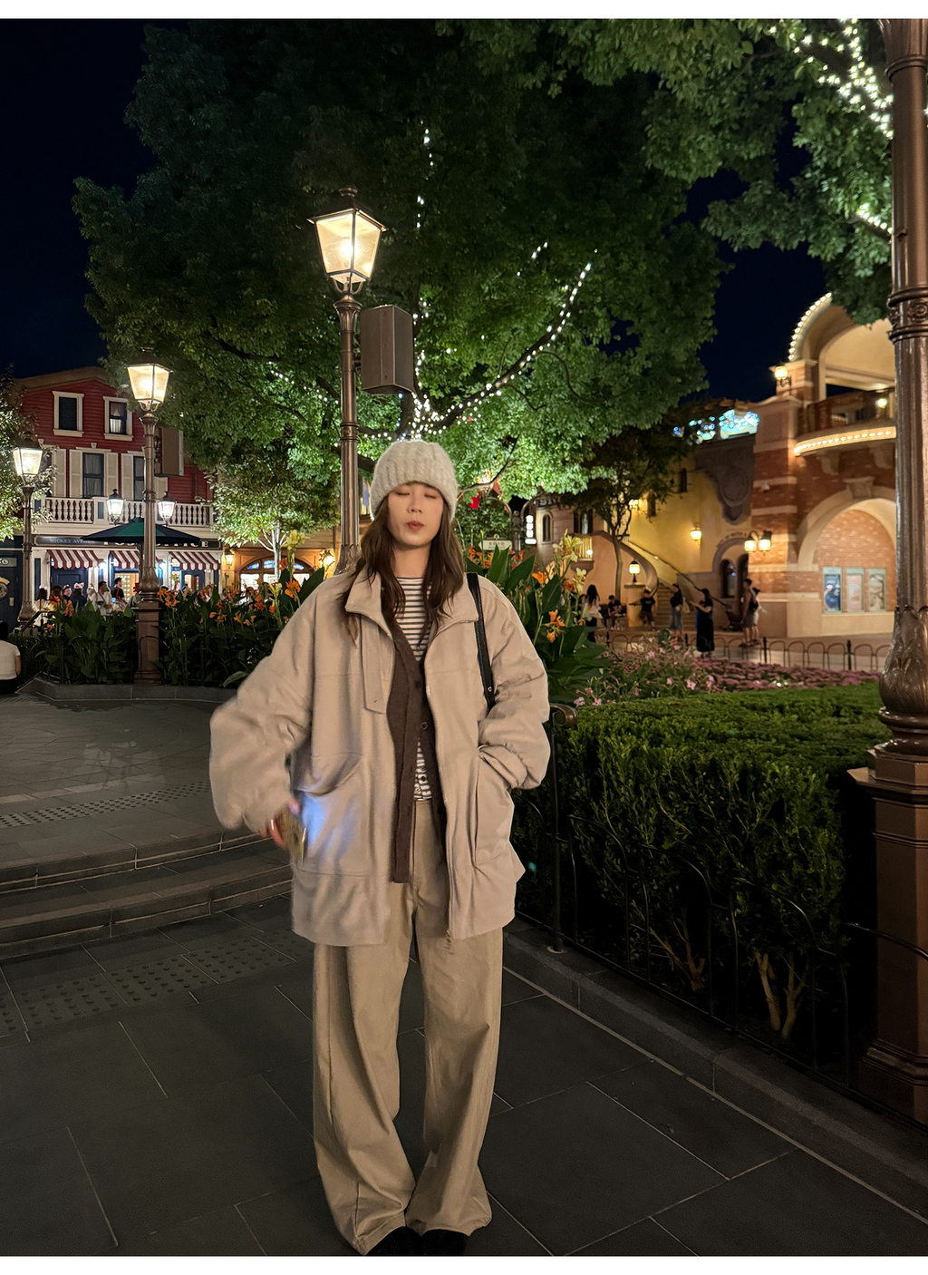 LelyMooch ウォッシュ加工×スタッズワイドパンツ　LEM243