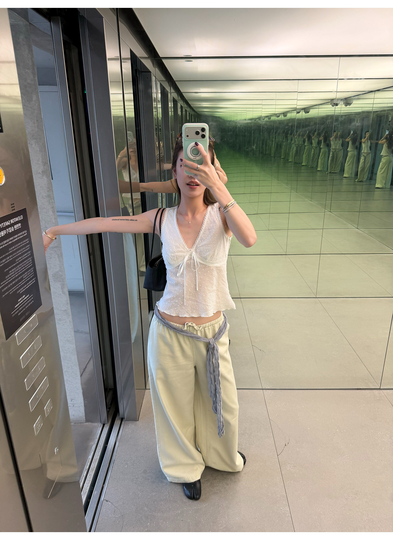LelyMooch さらっと穿ける リネン混ワイドパンツ  LEM369