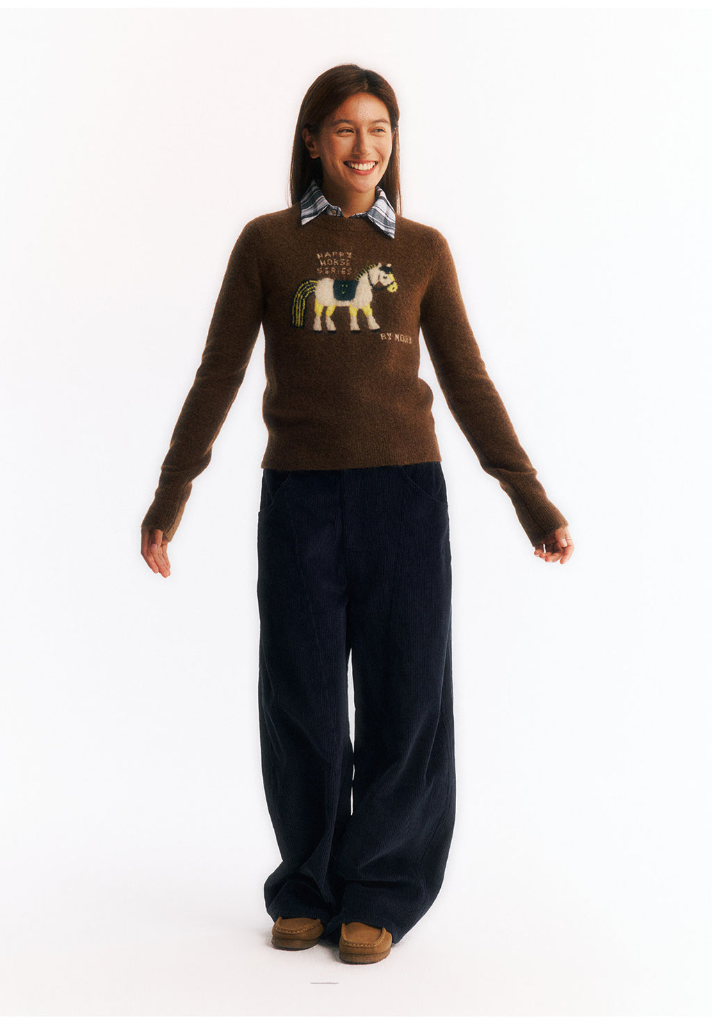 干支・馬モチーフ レトロジャカードニット  LOM040