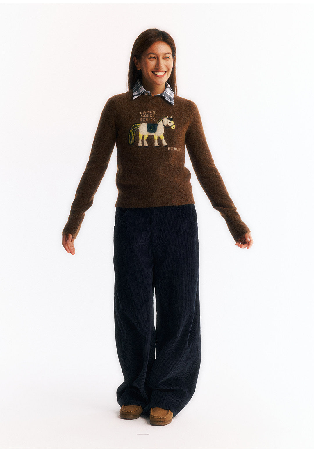 干支・馬モチーフ レトロジャカードニット  LOM040