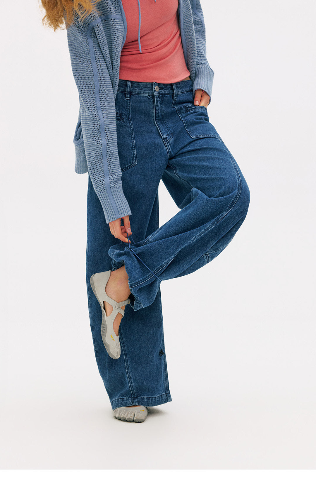 Hem-Adjust Wide Straight Denim LOM102