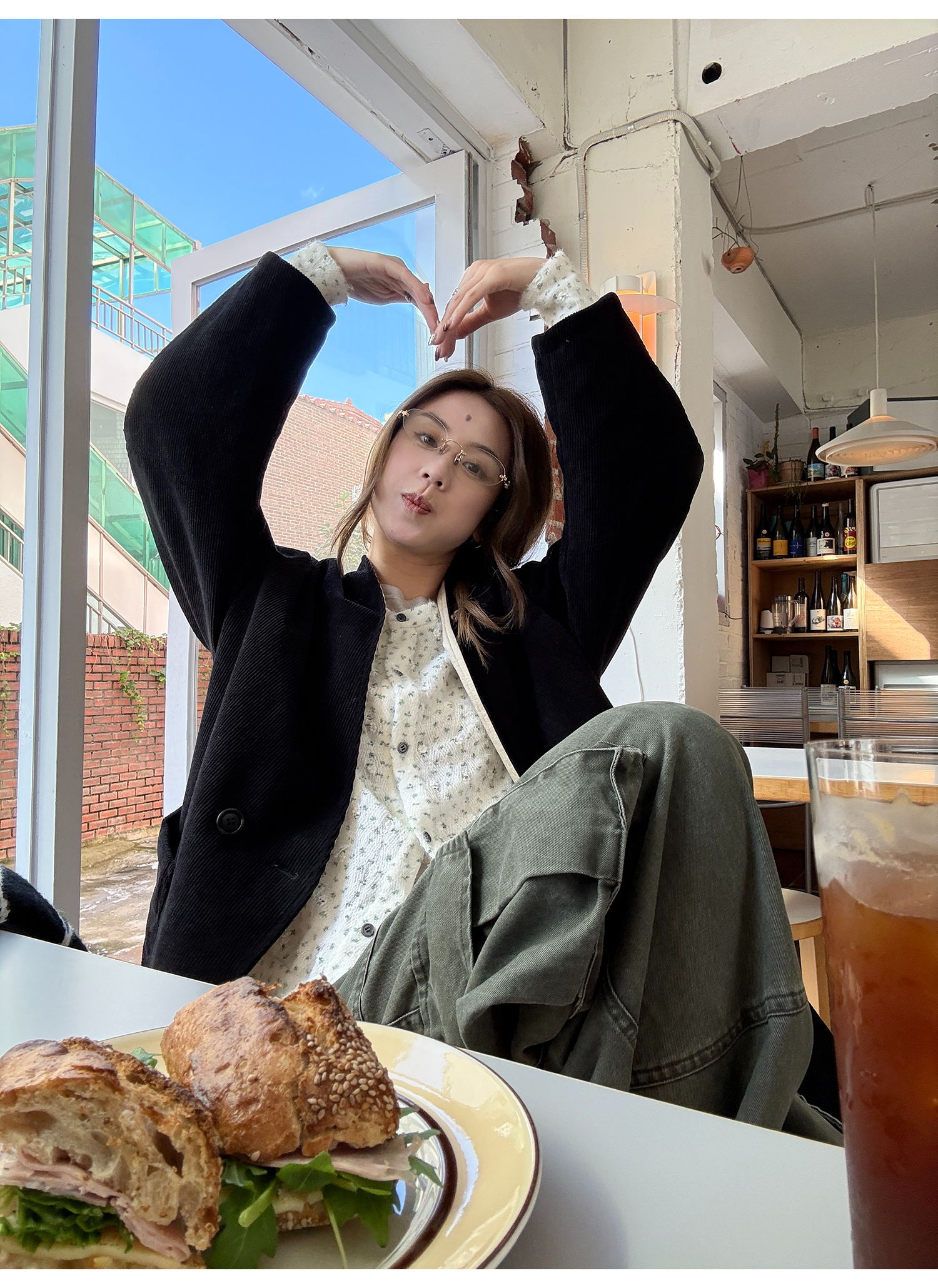 LelyMooch コーデュロイ リバーシブル中綿コート  LEM265