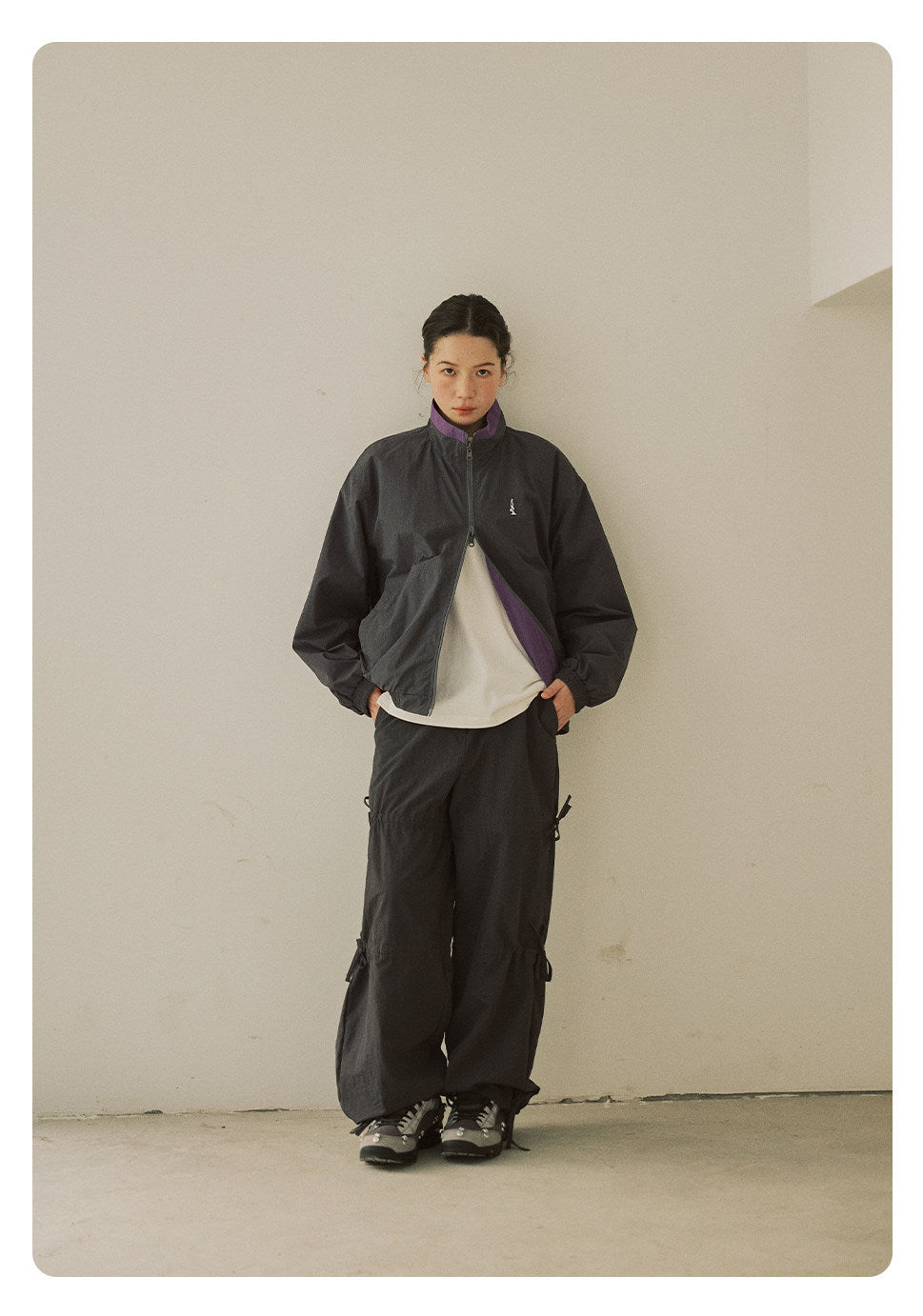防風×配色リバーシブル仕様 立ち襟スポーツジャケット  LOM032