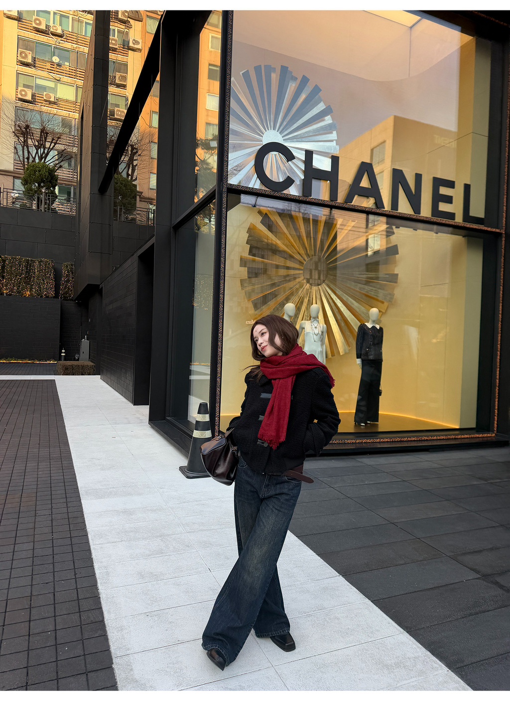 LelyMooch 色落ち加工 ストレートデニムパンツ　LEM304