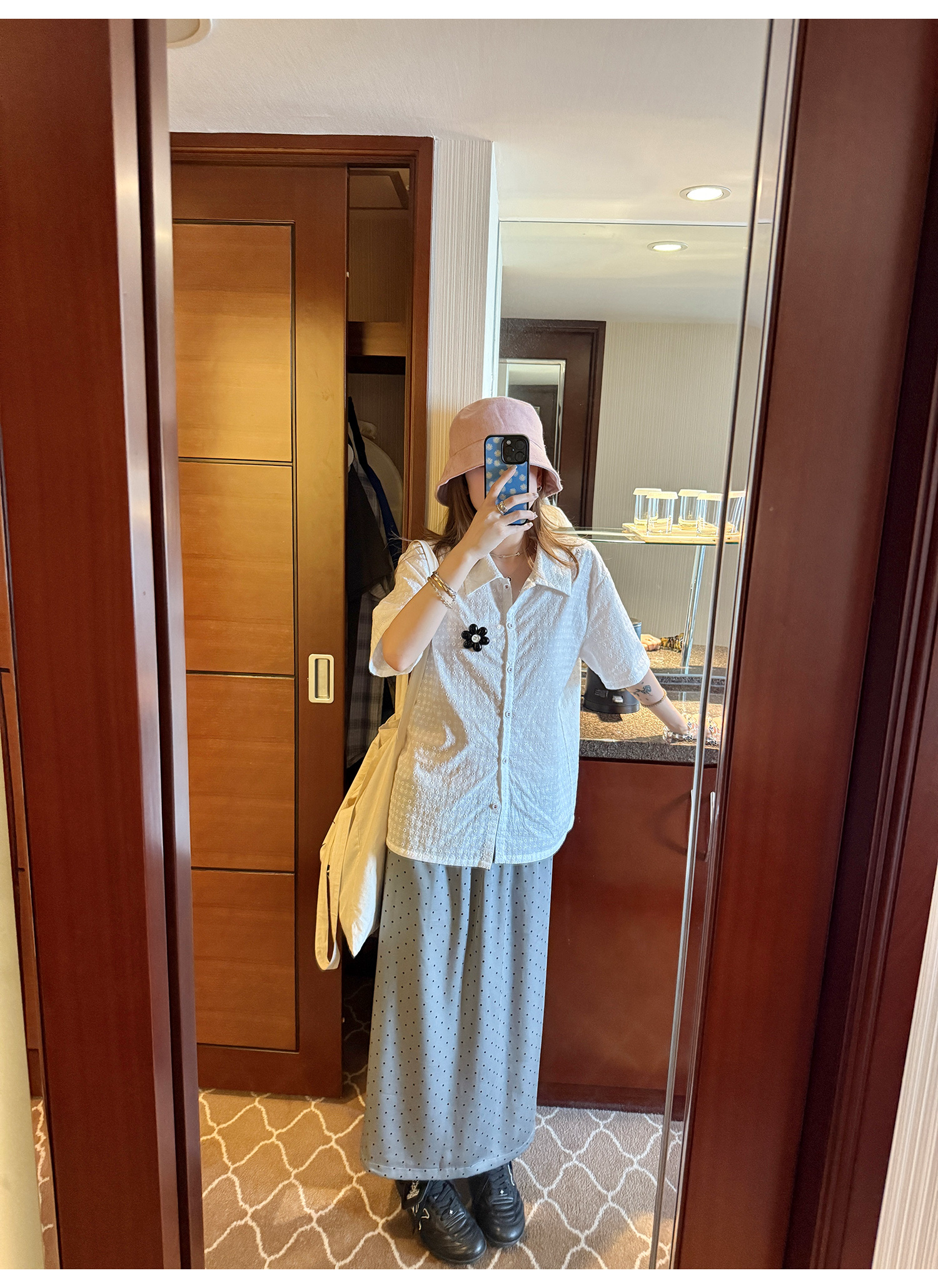 LelyMooch レース花柄コットンシャツ  LEM192