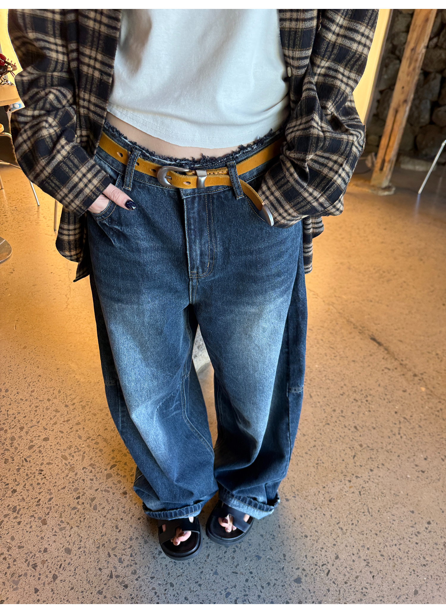 LelyMooch ヴィンテージ風 猫爪ワイドパンツ  LEM225