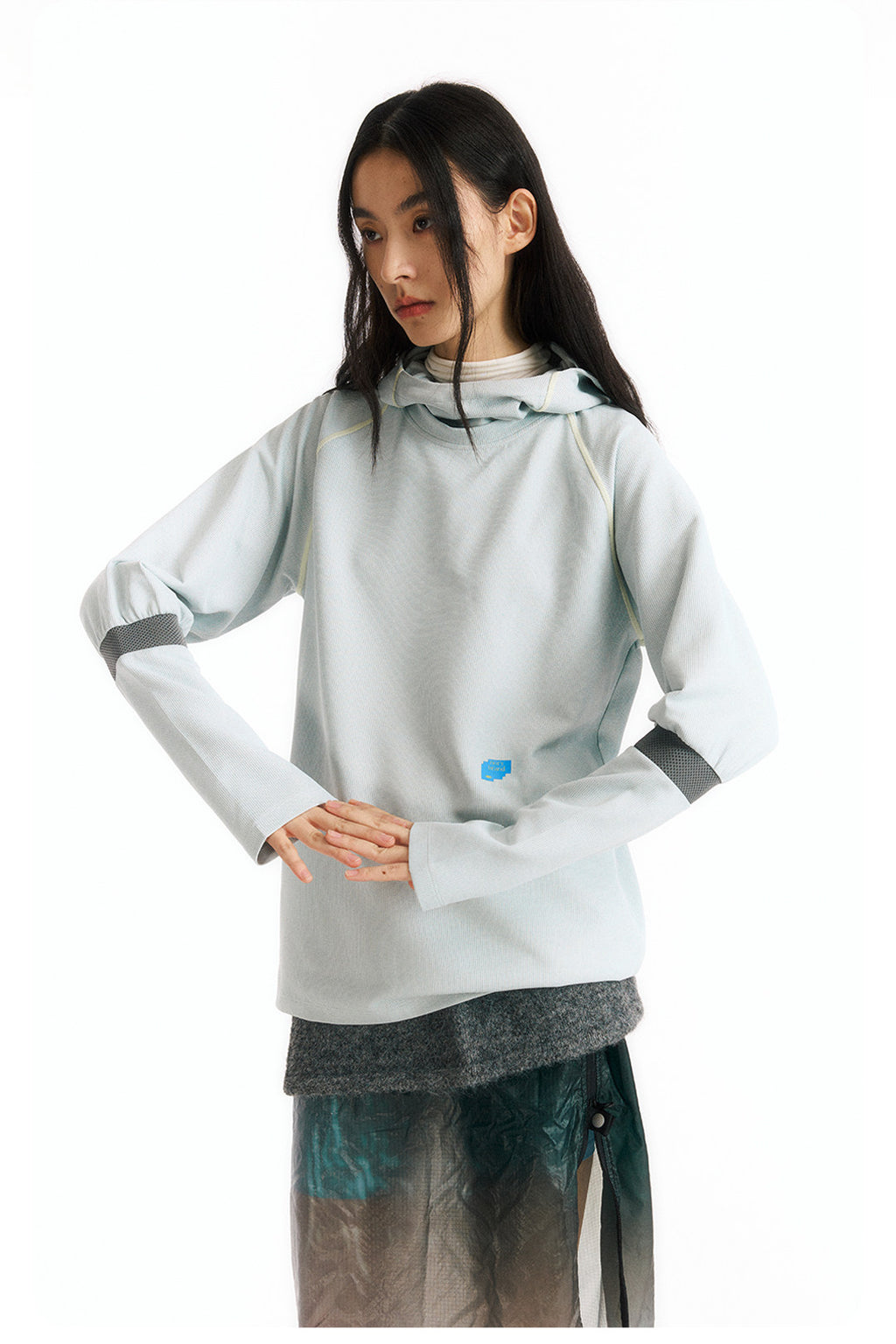 メッシュワッフルフーディー  LOM091