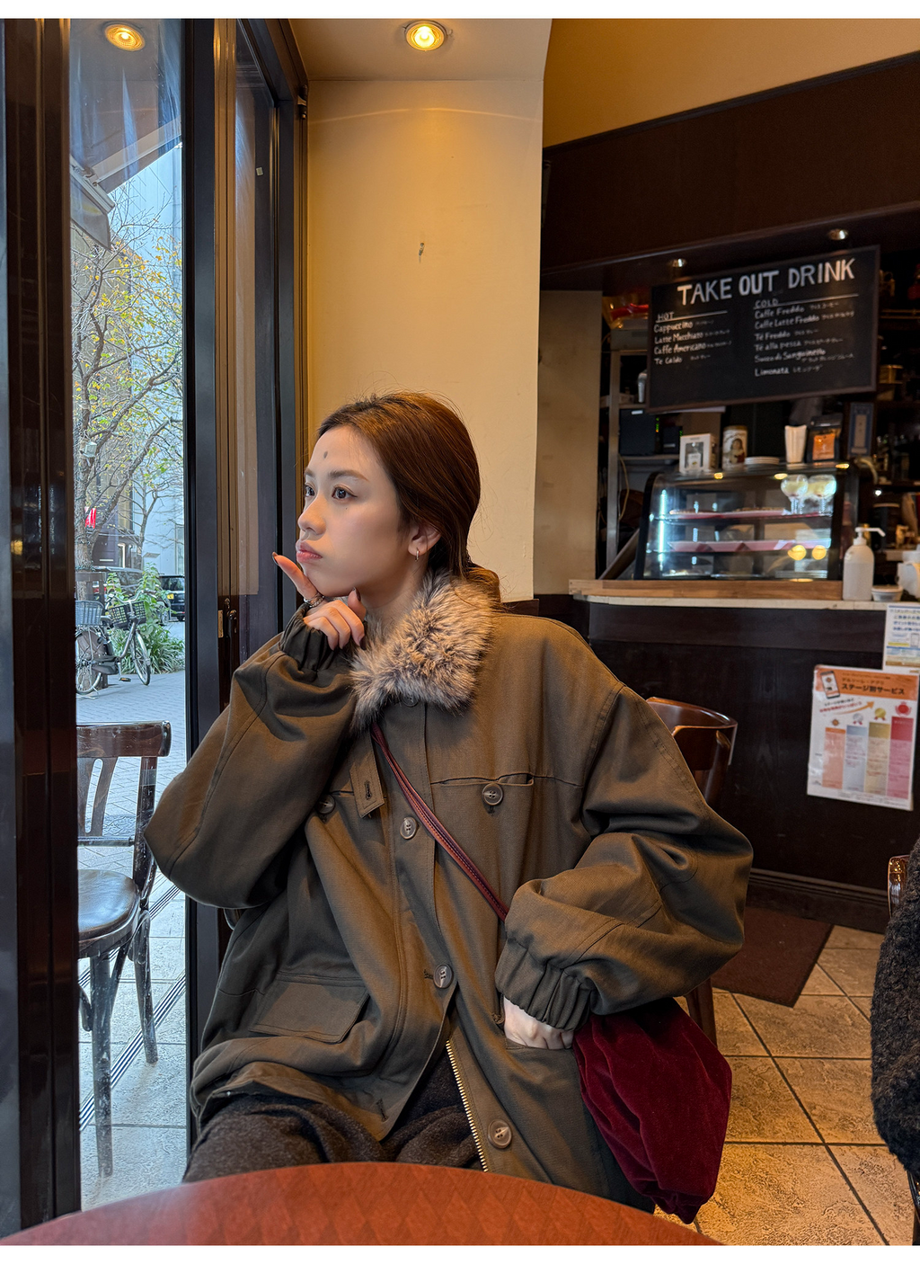 LelyMooch 2種類の襟を自由に切り替え・中綿ジャケット  LEM282