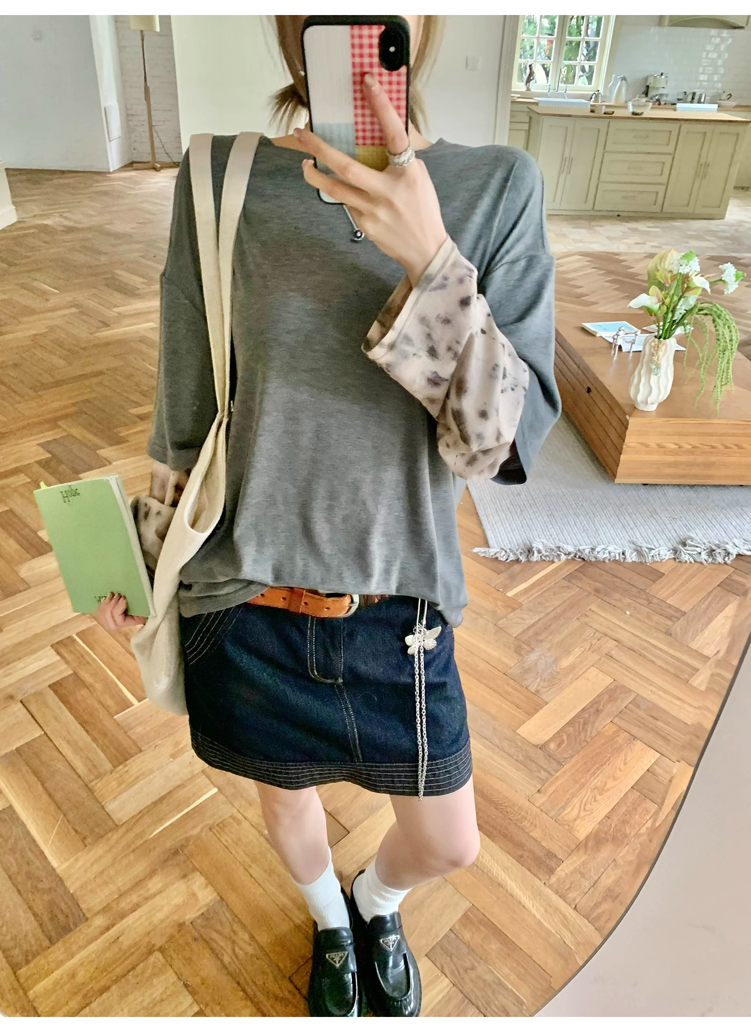 LelyMooch  レオパード柄袖  ロンTシャツ  LEM117